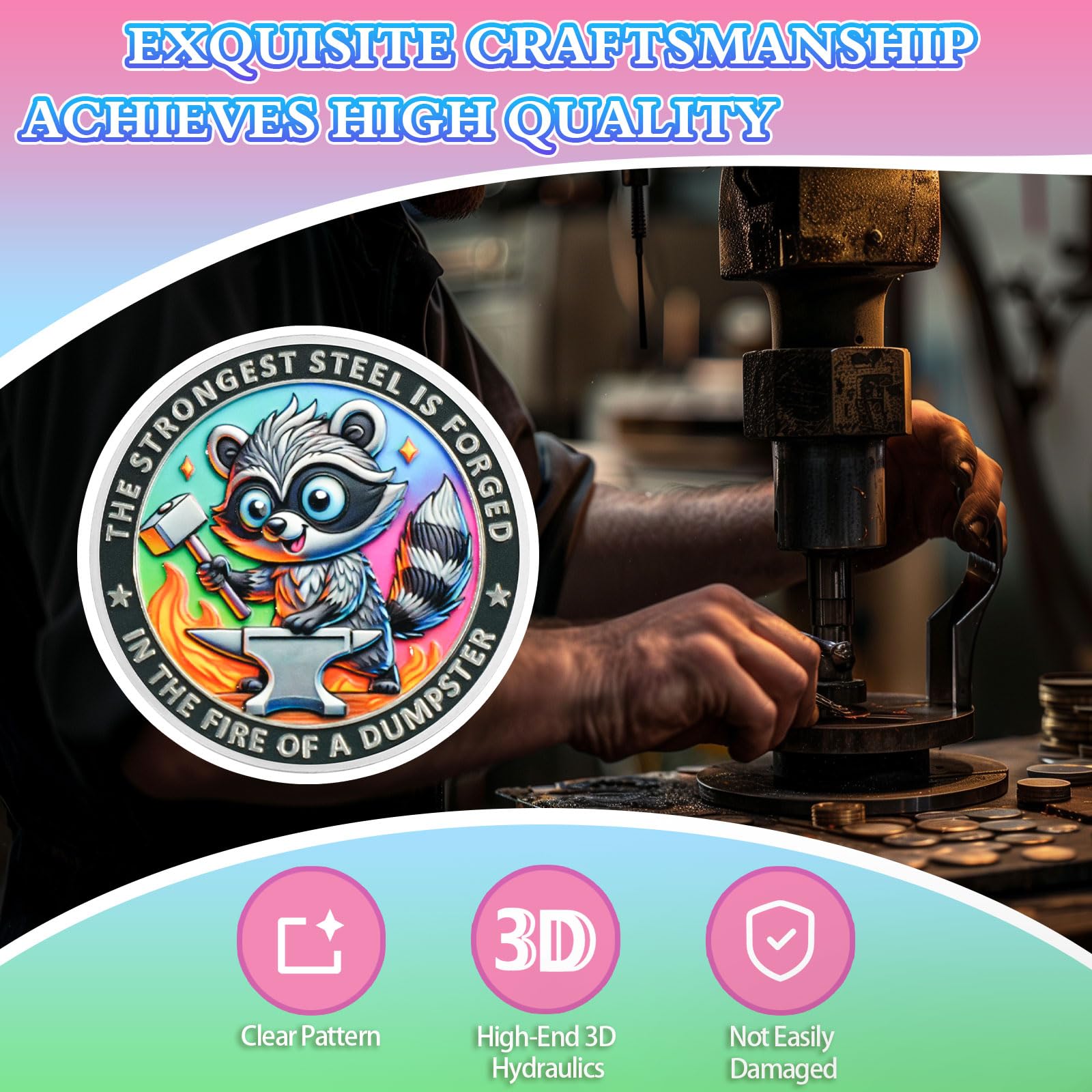 Cute Raccoon Resilience & Hope Dumpster Fire Challenge Coin mysite