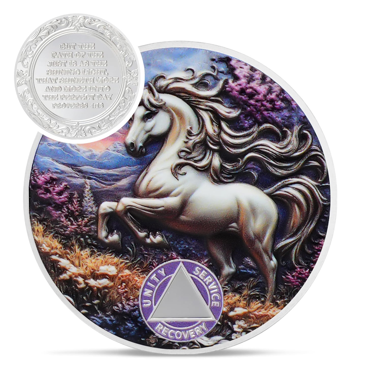 Personalized Pure Unicorn Religious Sobriety Coin mysite