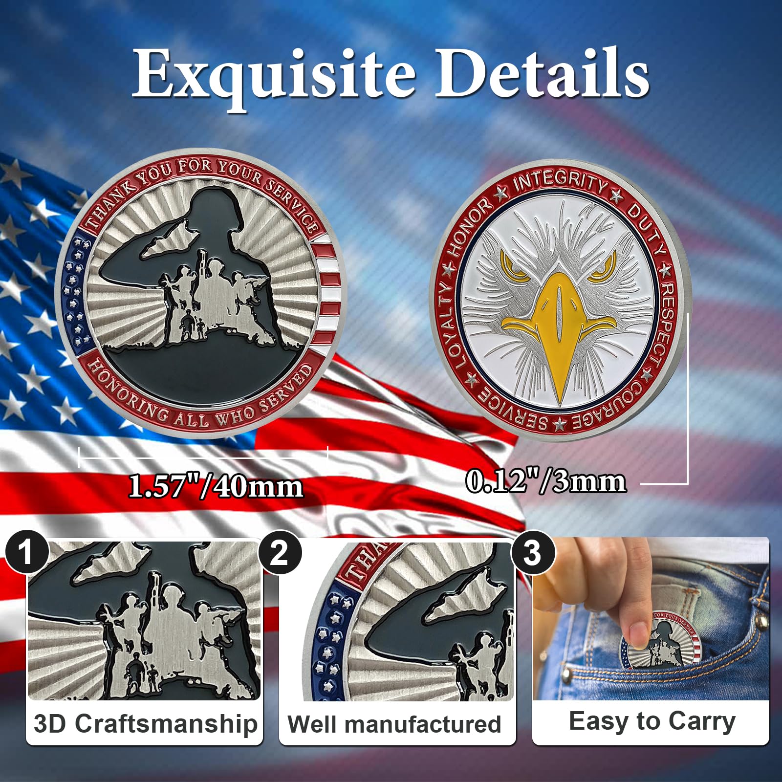Thank You for Your Service Military Veterans Challenge Coin mysite