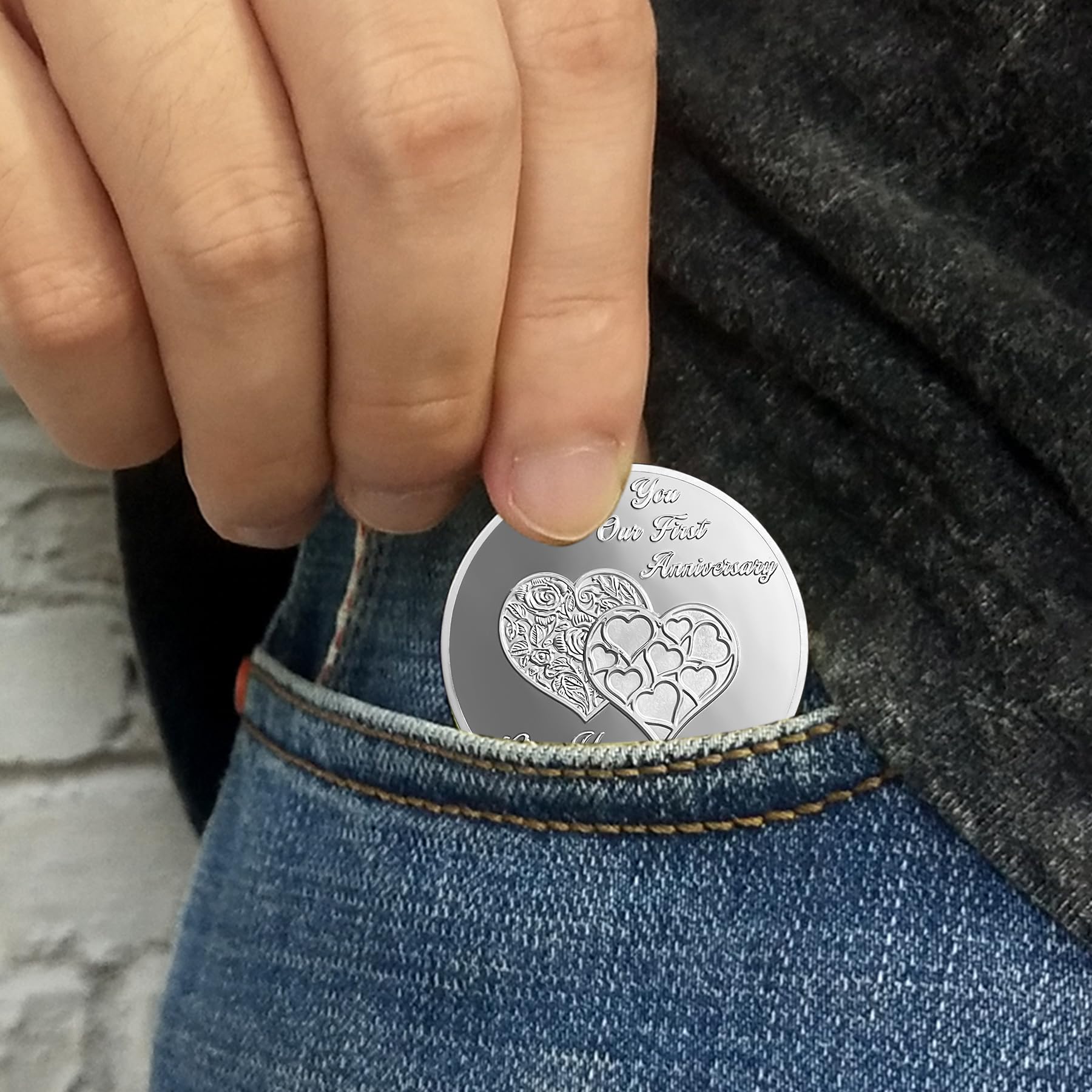 Double Heart Anniversary Coin mysite