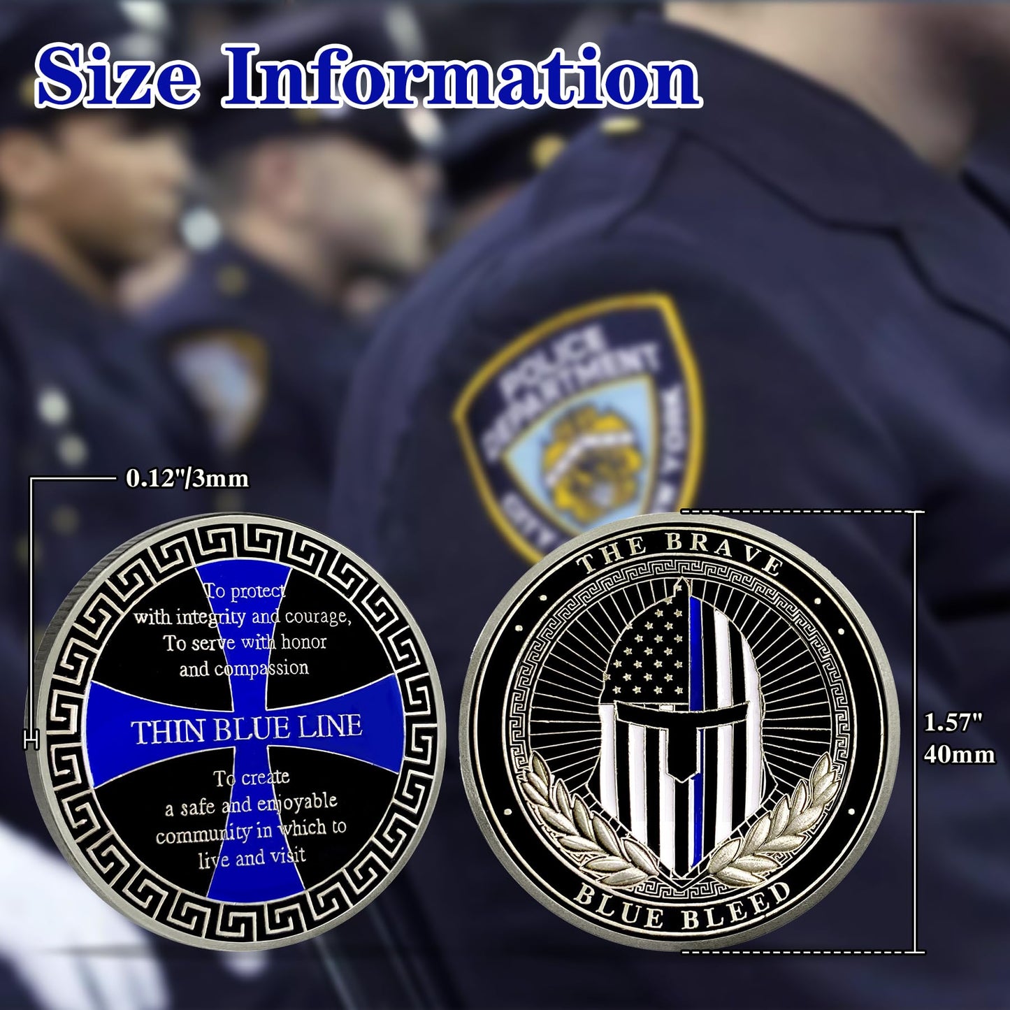 Law Enforcement Officers Thin Blue Line Police Challenge Coin mysite