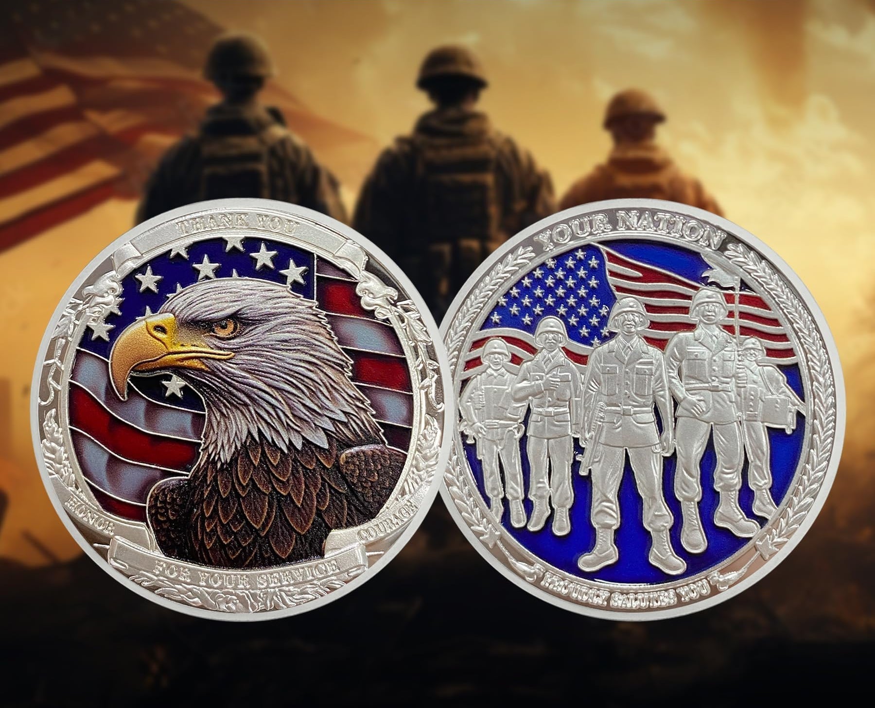 Thank You for Your Service Challenge Coins for Veterans mysite
