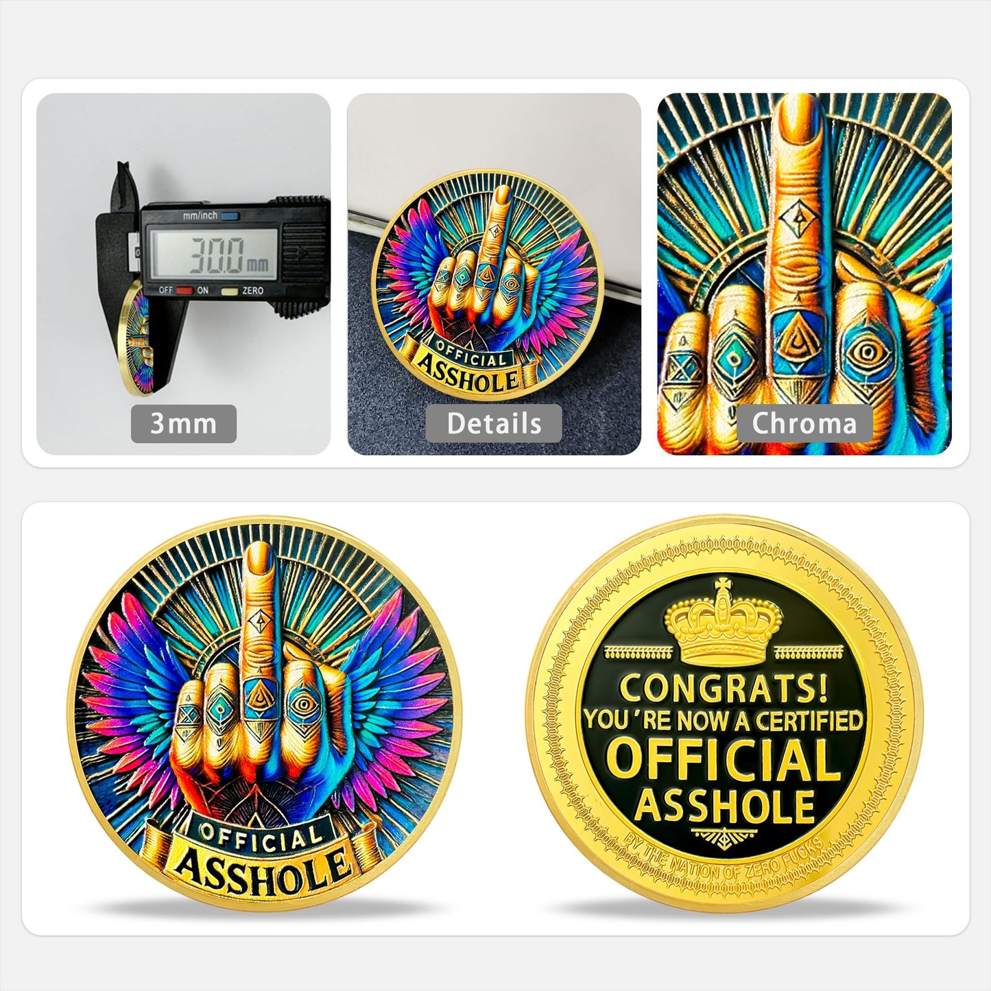 Vibrant Statement Official Certified Asshole Coin mysite
