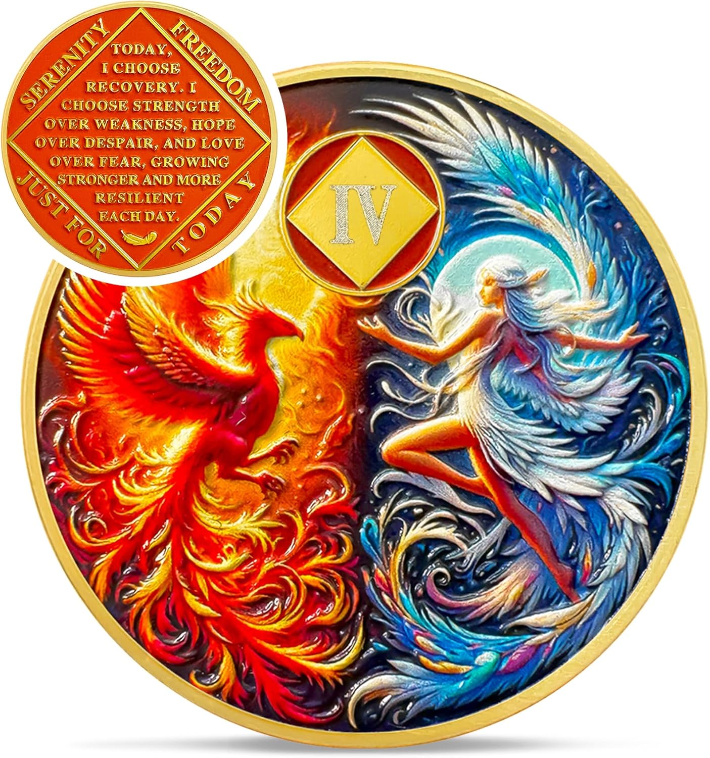 Personalized Phoenix Fairy Sun and Moon Sobriety Coin mysite