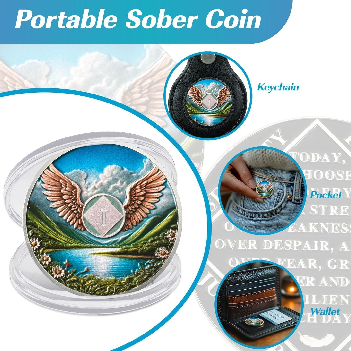 Personalized Wings of Freedom Sobriety Coin mysite