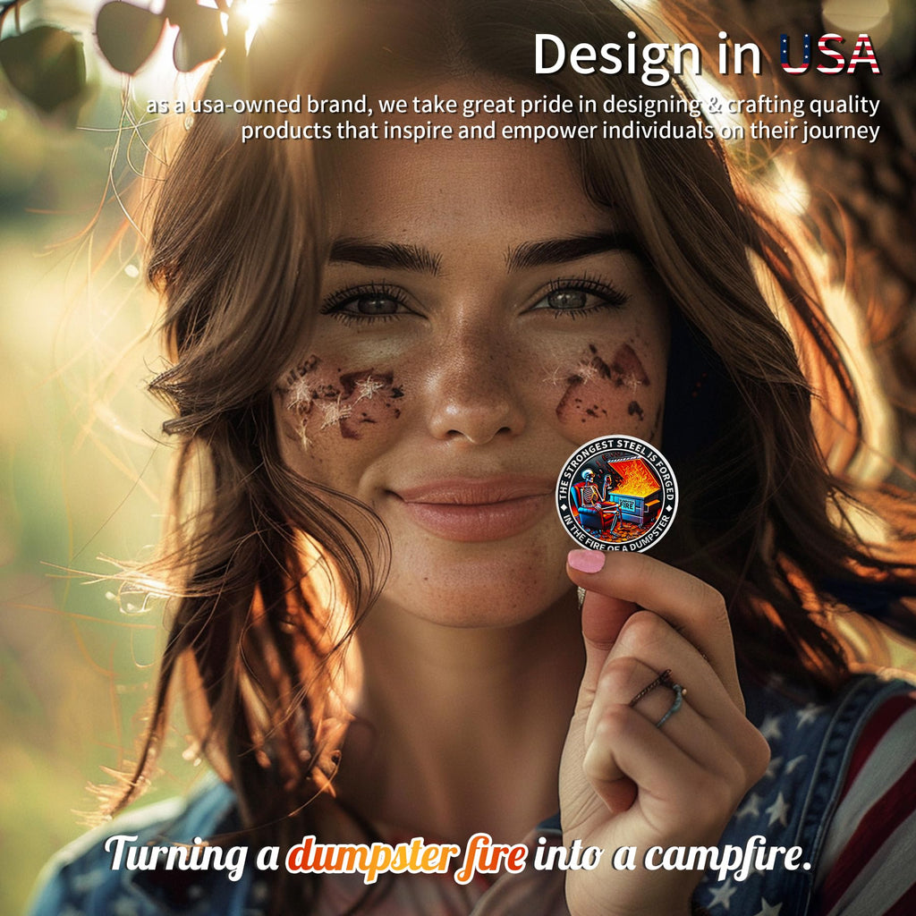 Cool Skull Dumpster Fire Challenge Coin mysite