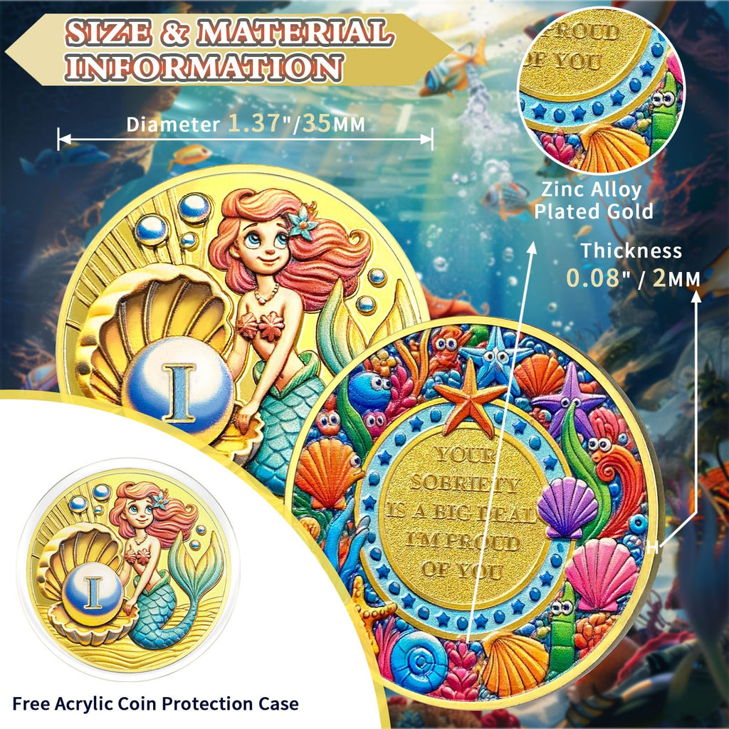 Beauty & Courage Mermaid 1-3 Year Sobriety Coin mysite