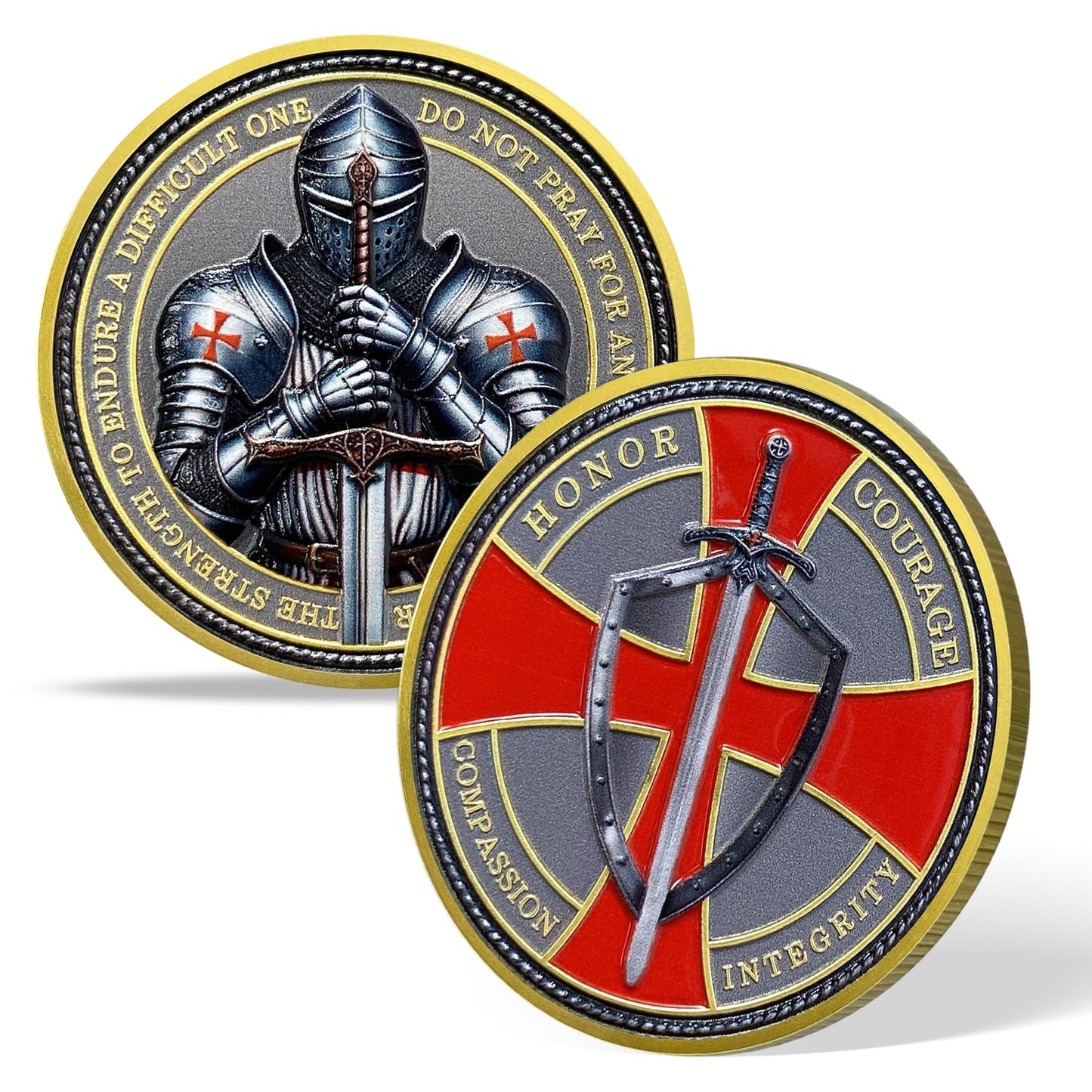 Steel Helm Knight Cross Challenge Coin mysite