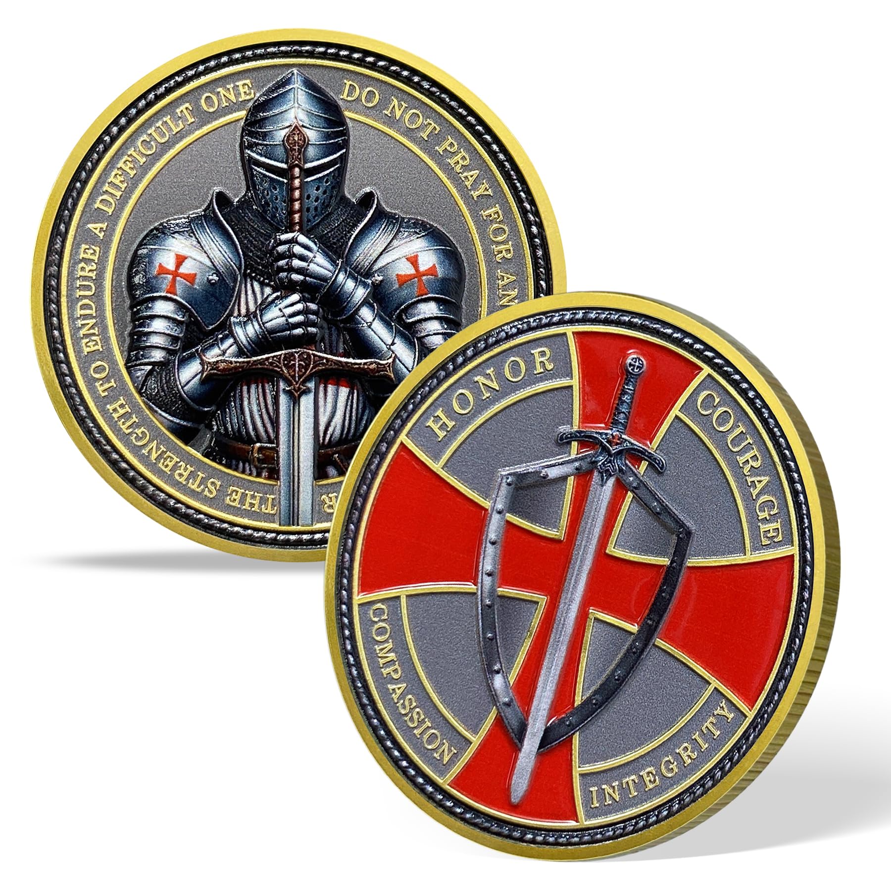 Steel Helm Knight Cross Challenge Coin mysite