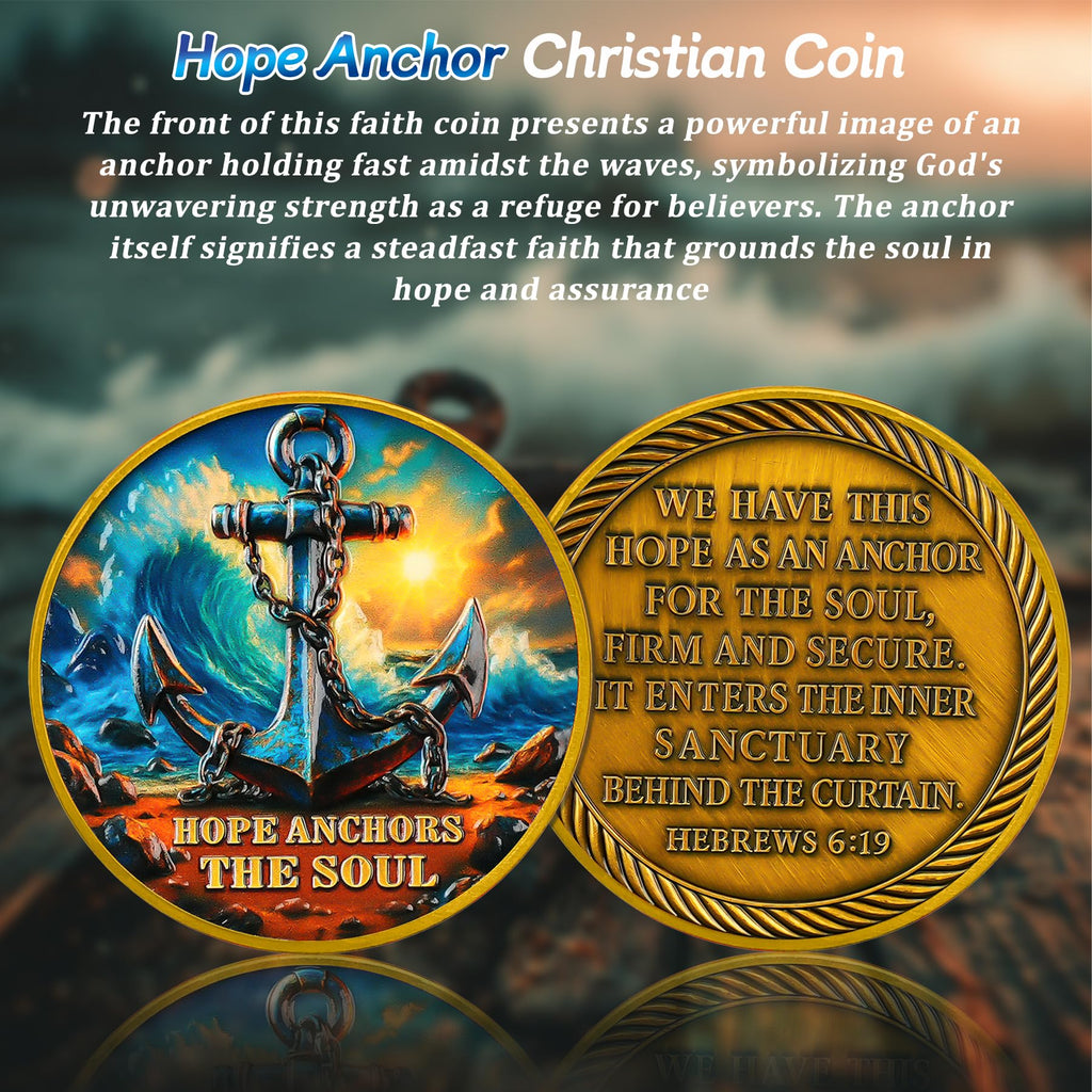 Hope Anchor Hebrews 6:19 Jesus Religious Christian Challenge Coin mysite