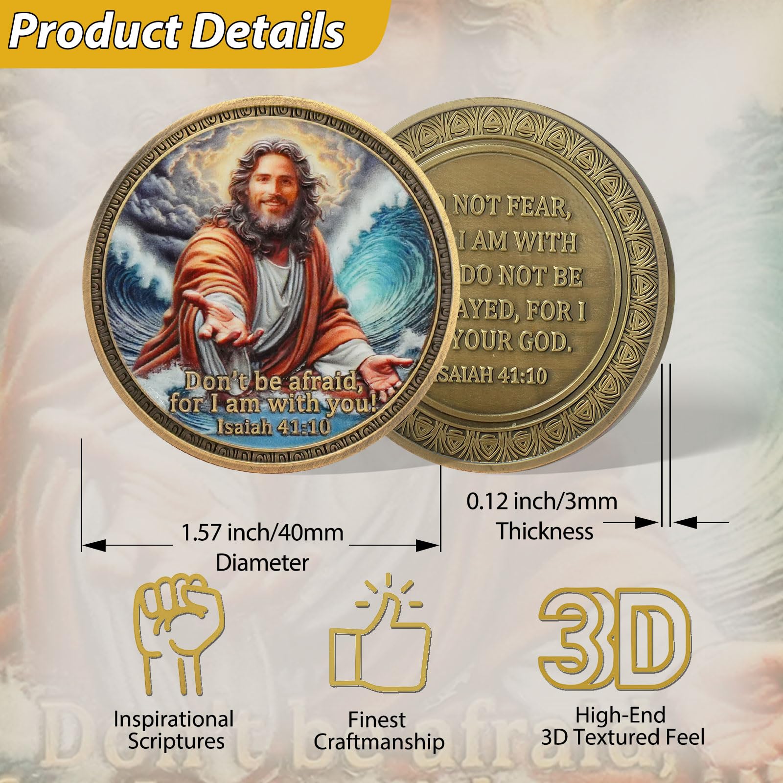 Sacred Jesus Comfort Christian Challenge Coin mysite
