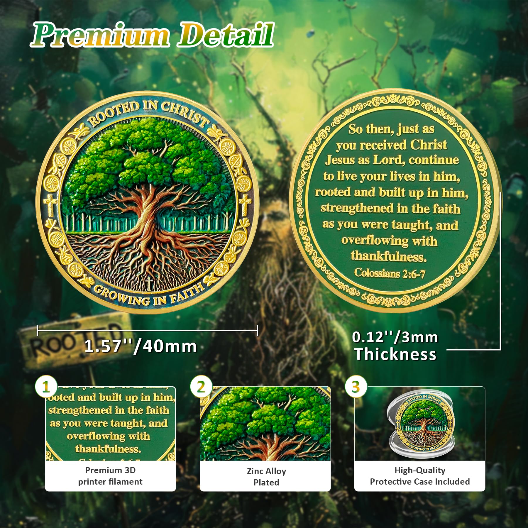 Tree of Faith Christian Challenge Coin mysite