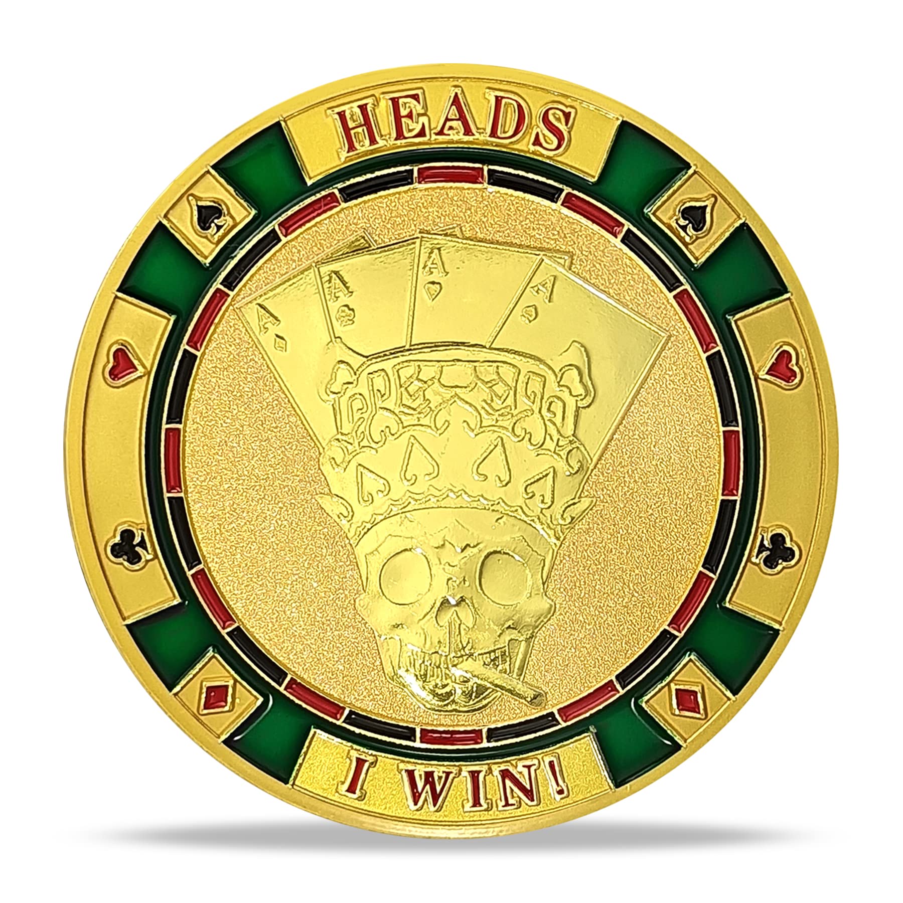 Heads Or Tails Poker Skull Good Luck Decision Challenge Coin mysite