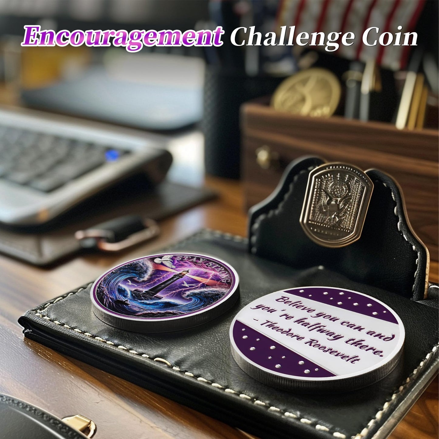 Guiding Lighthouse Stay Strong Recovery Motivational Coin mysite