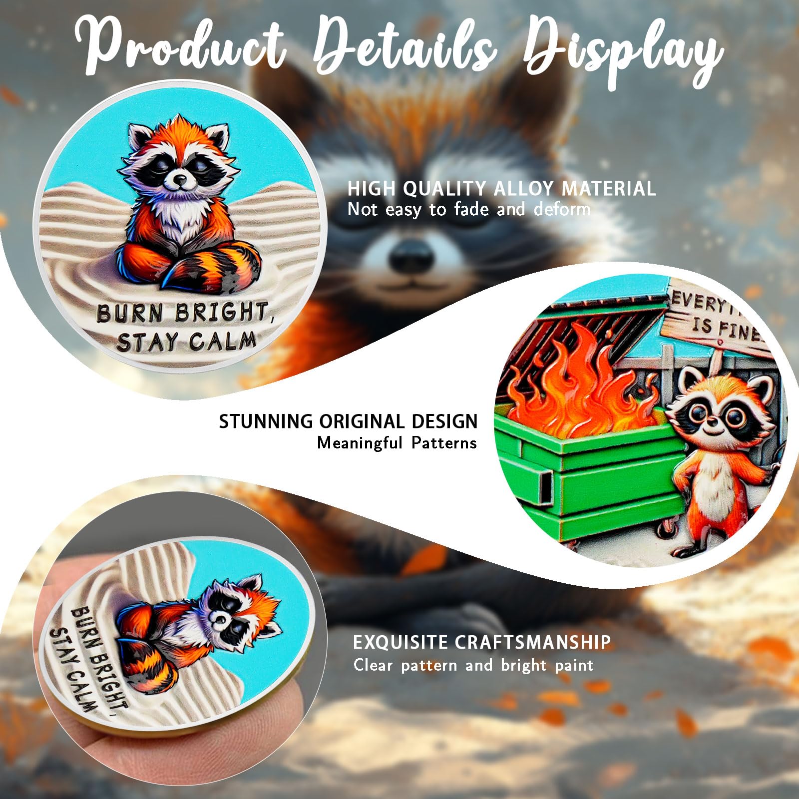 Inspirational Everything is Fine Dumpster Fire Zen Garden Coin mysite