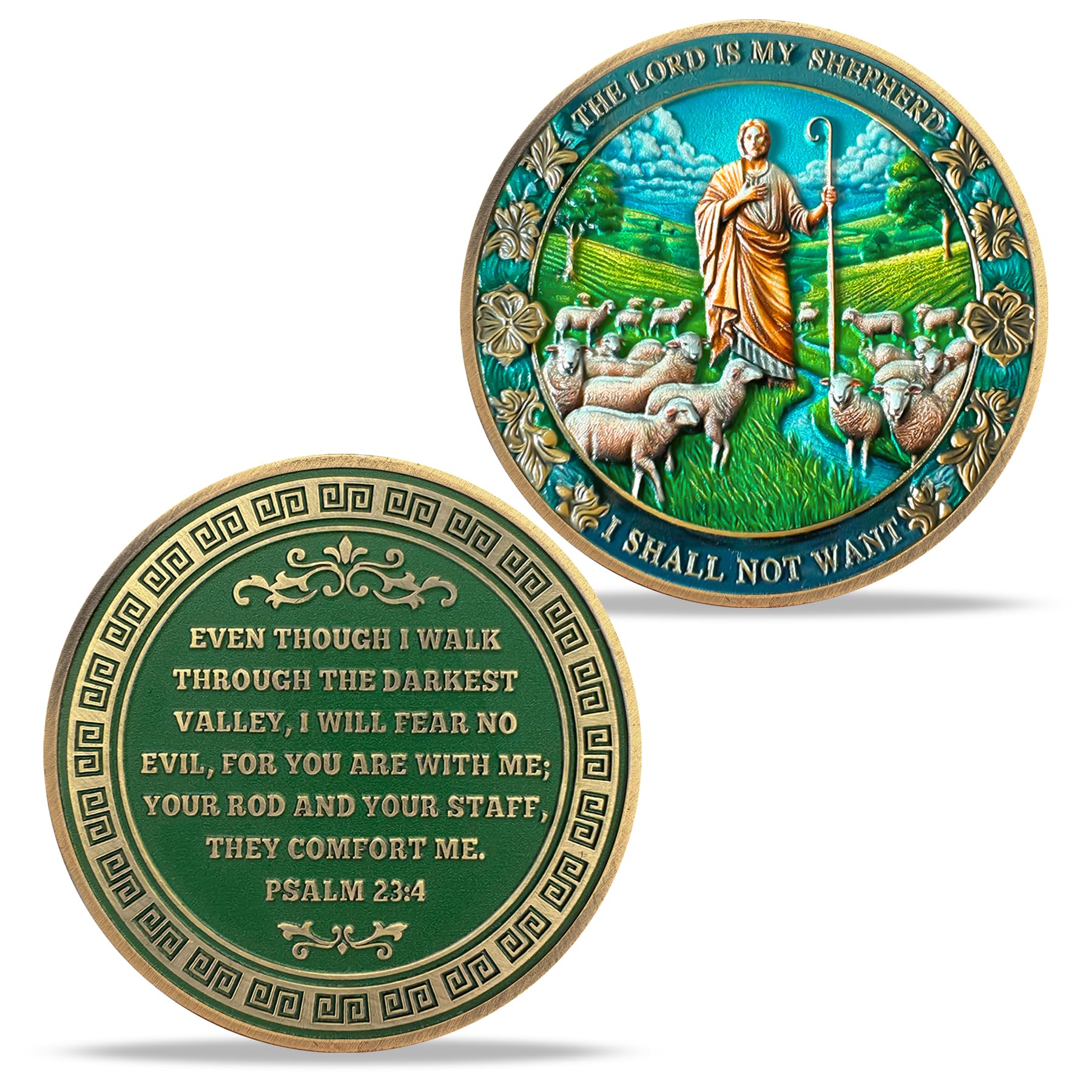 Inspirational Bible Verse 40 Jesus Shepherding Religious Coin mysite