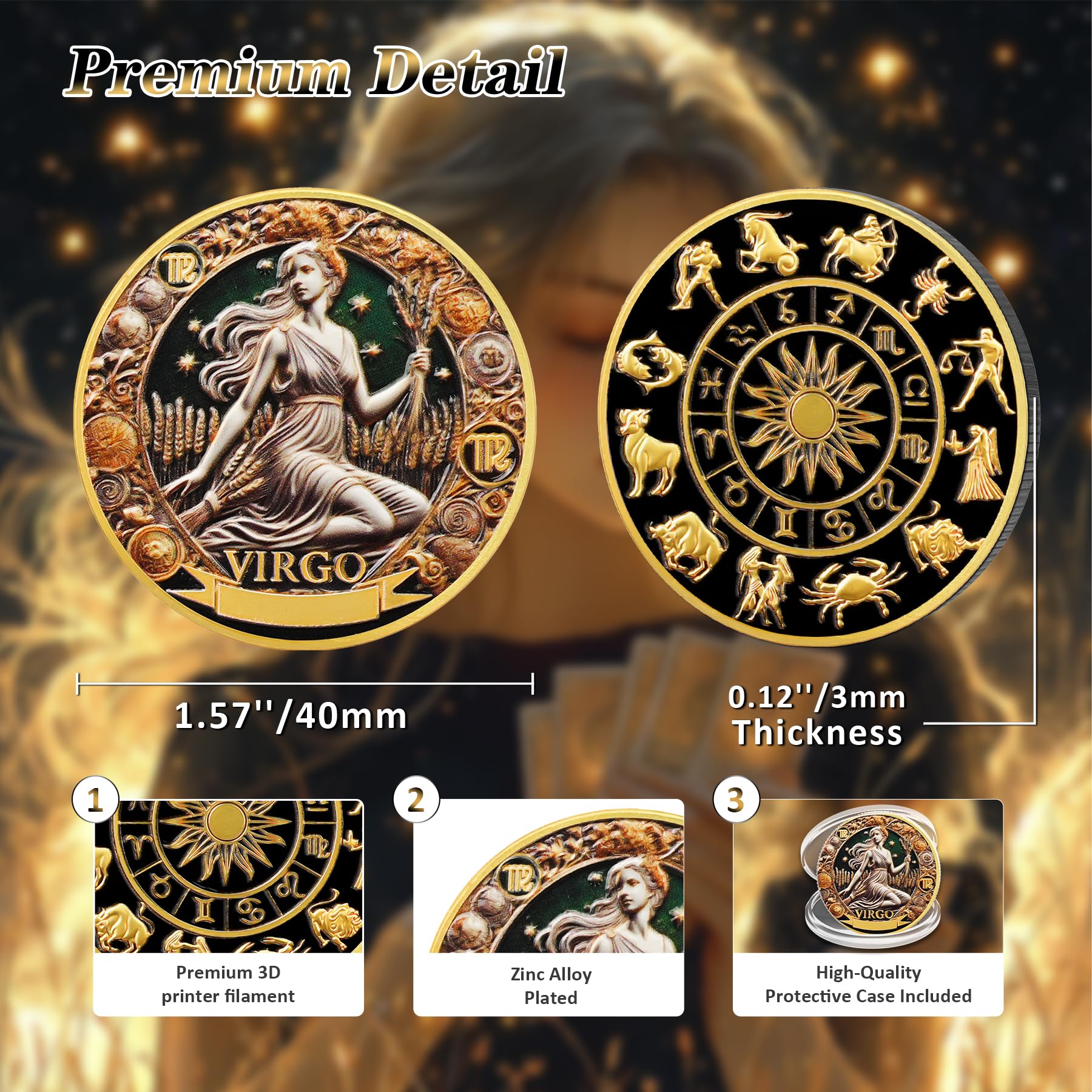 Virgo 12 Zodiac Challenge Coin mysite