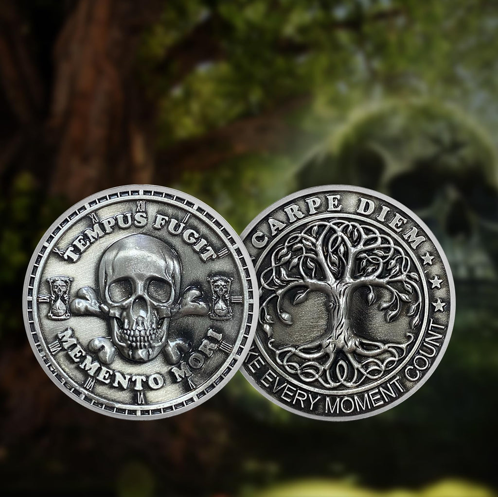 Memento Mori Memento Vivere Coin 3D Skull Challenge Coins mysite