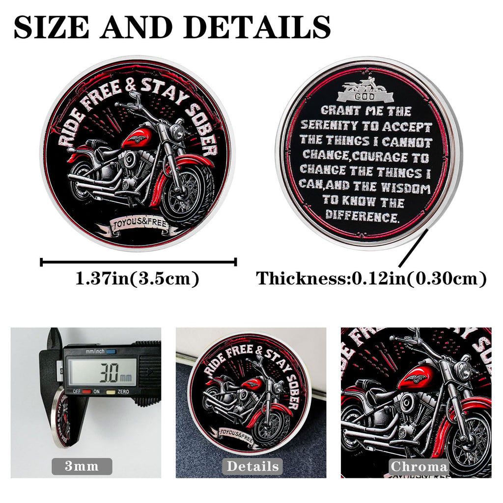 Inspirational Recovery Motorcycle Soberity Challenge Coin mysite