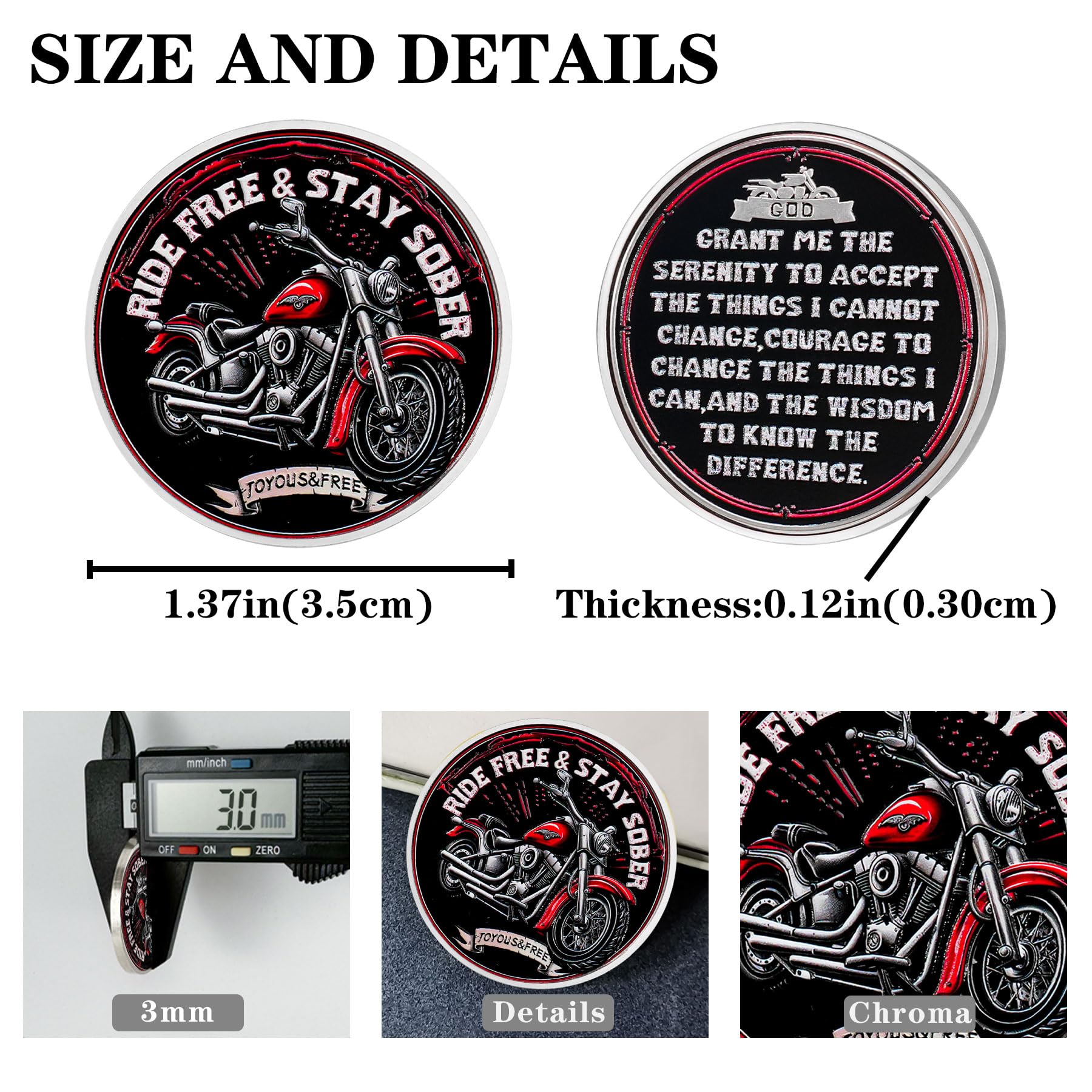 Inspirational Recovery Motorcycle Soberity Challenge Coin mysite