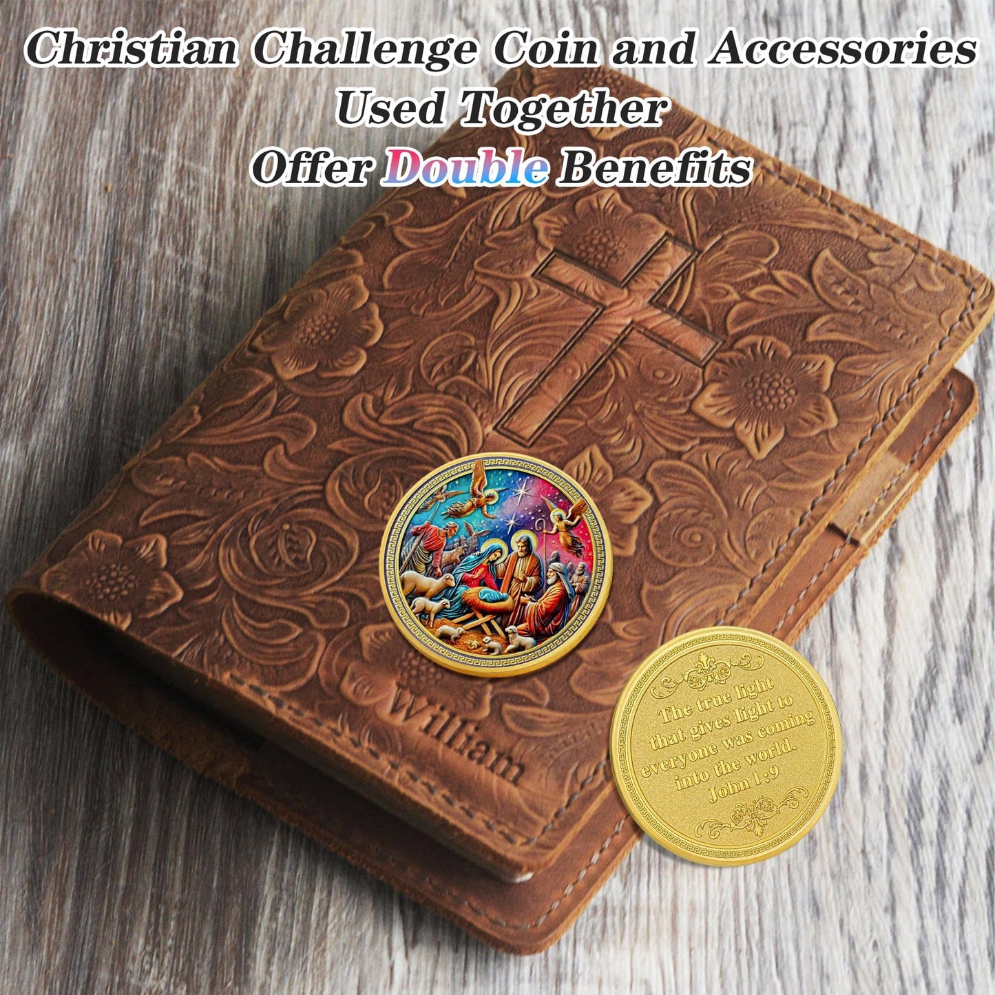 Jesus Birth Light of The World Christian Challenge Coin mysite