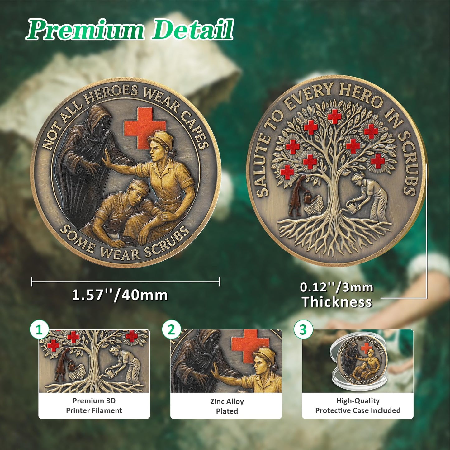 Guardian Angel Nurse EMT Tree of Life Nurses Prayer Challenge Coin mysite