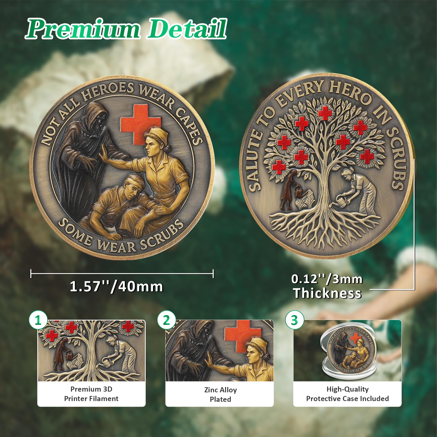 Guardian Angel Nurse EMT Tree of Life Nurses Prayer Challenge Coin mysite