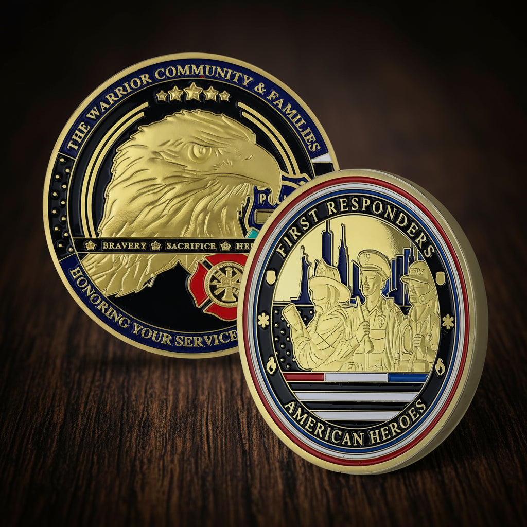 Honor American Heroes EMS Police Firefighter Coin mysite