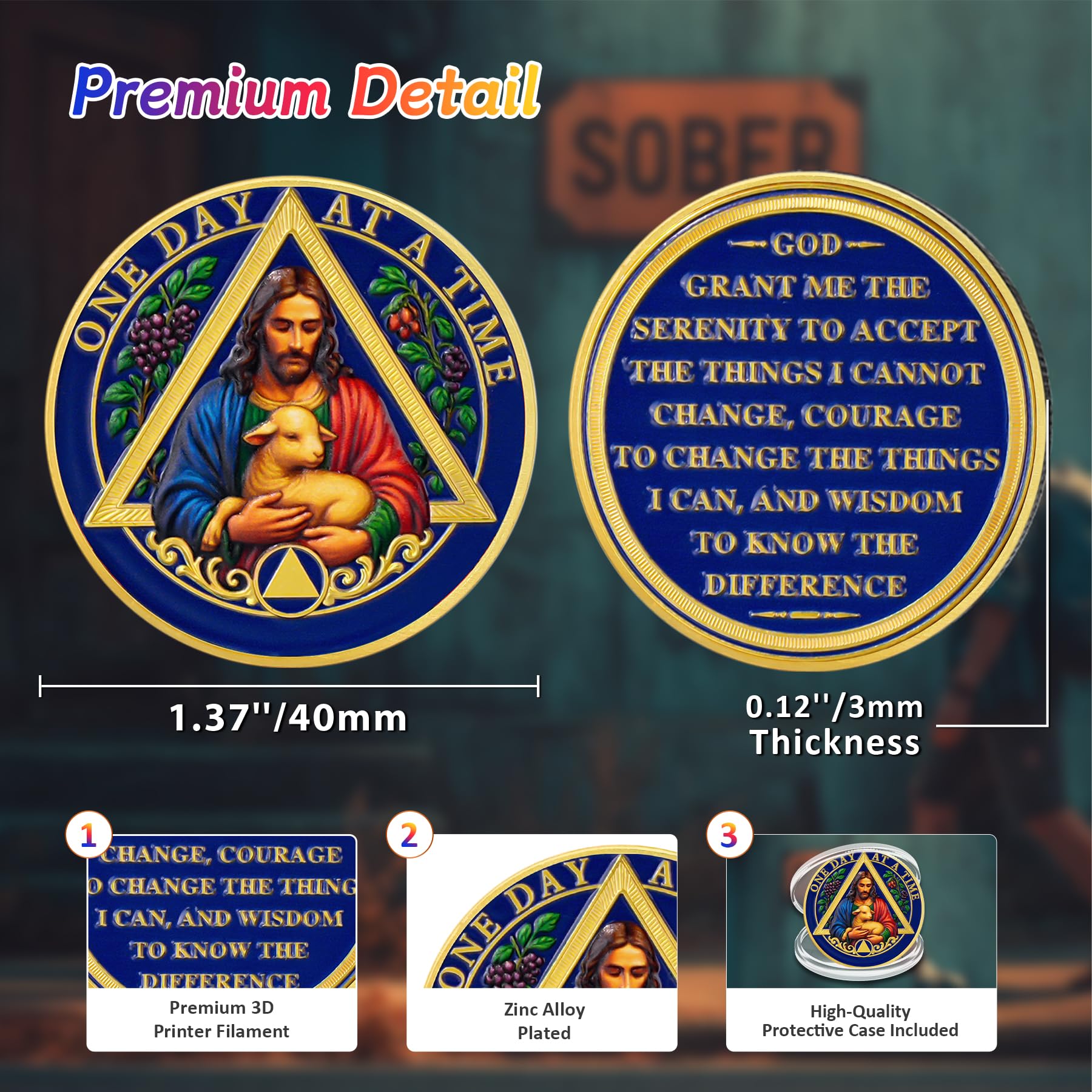 Personalized The Good Shepherd Blessing Sobriety Coin mysite