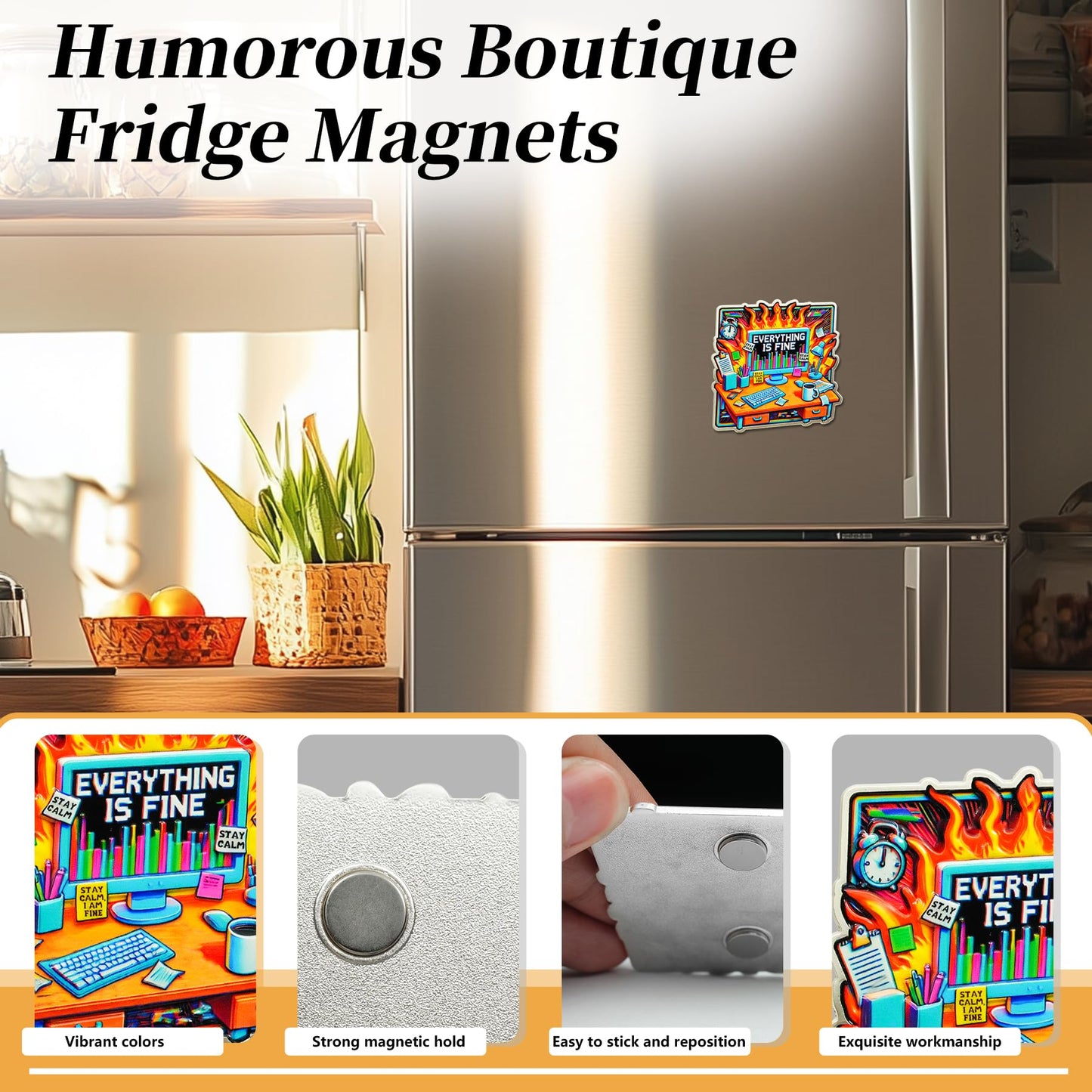 Emotional Support Everything is Fine Dumpster Fire Fridge Magnets mysite