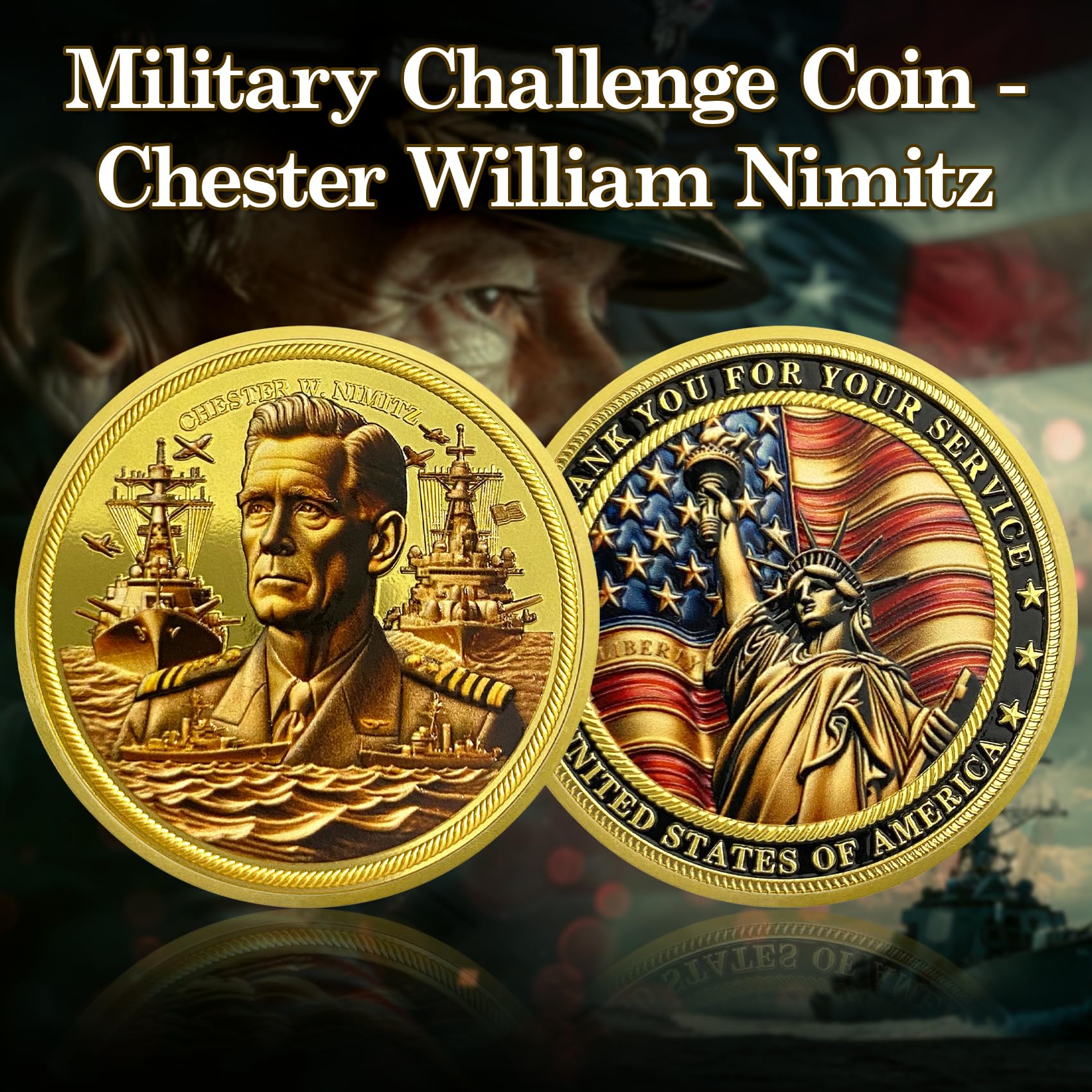 Thank You for Your Service Veteran Military Challenge Coins (Chester William Nimitz) mysite