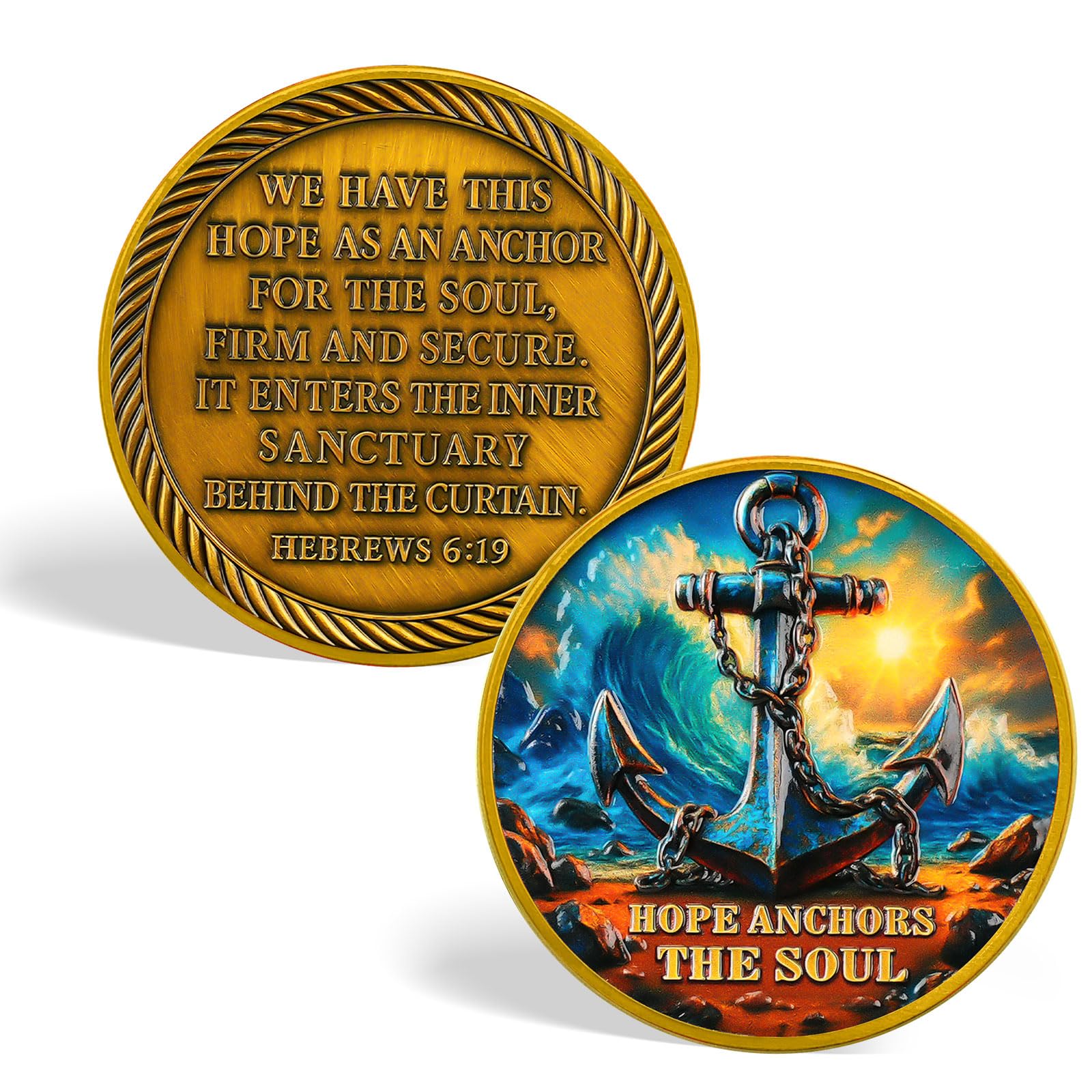 Hope Anchors The Soul Christian Navy Challenge Coin mysite