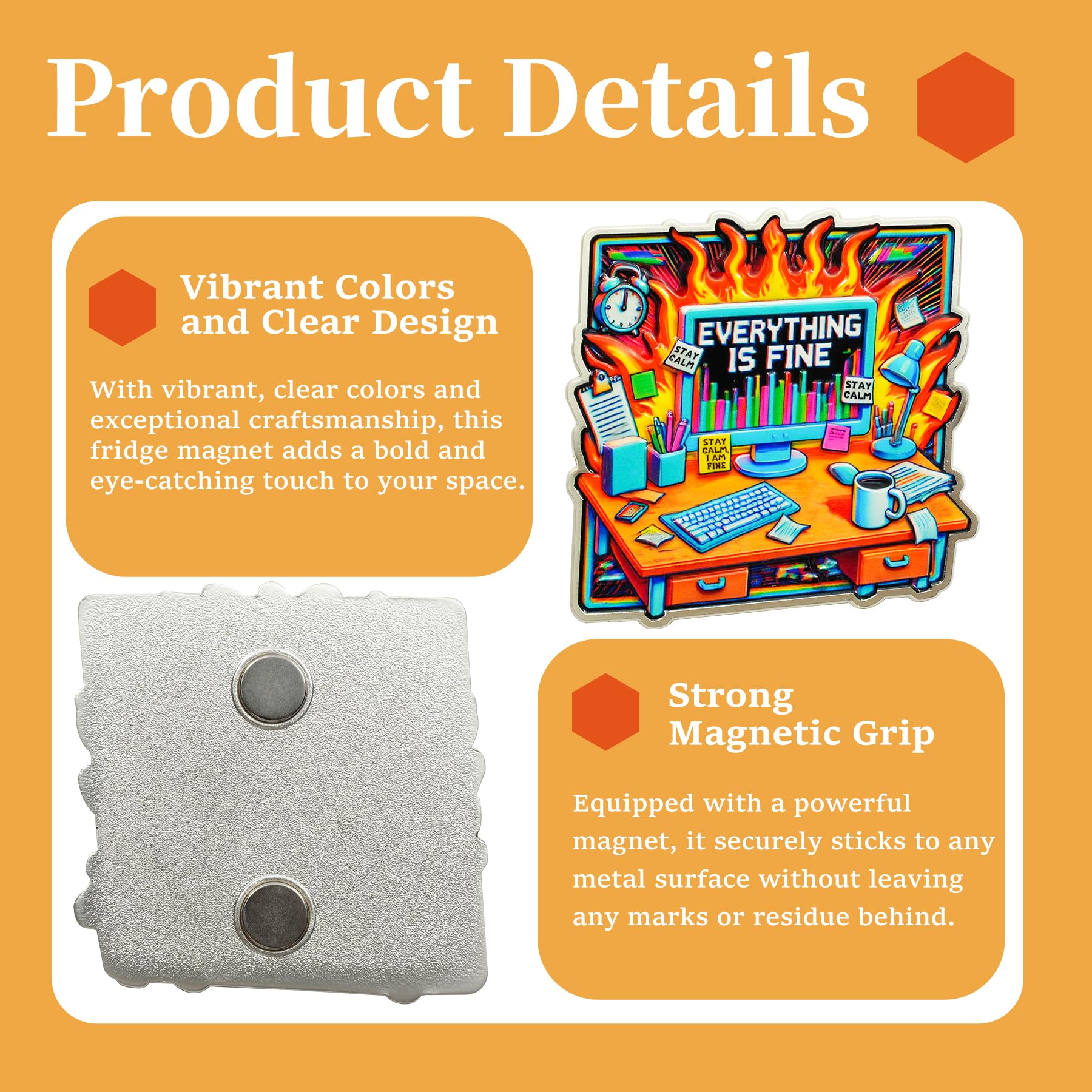 Emotional Support Everything is Fine Dumpster Fire Fridge Magnets mysite