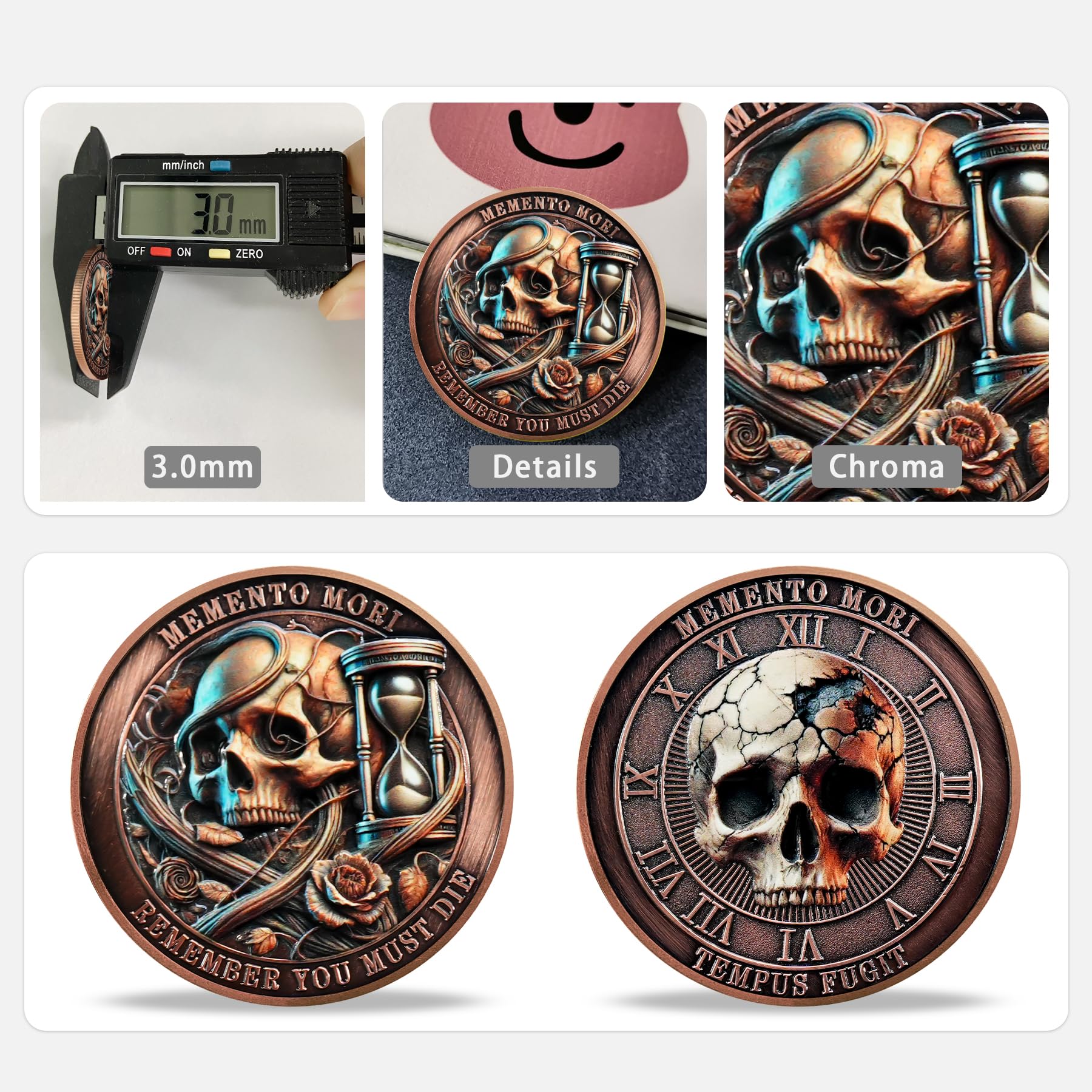 Tempus Fugit EDC Stoic Token Timeless Reminder of Life Memento Mori Coin mysite