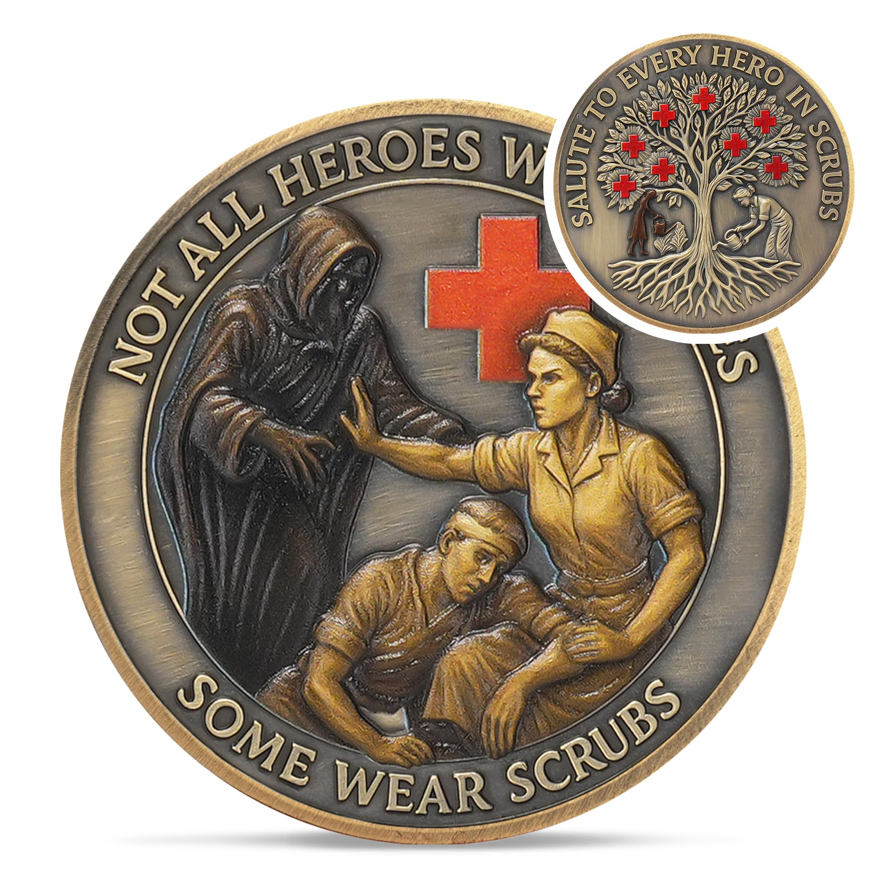 Guardian Angel Nurse EMT Tree of Life Nurses Prayer Challenge Coin mysite