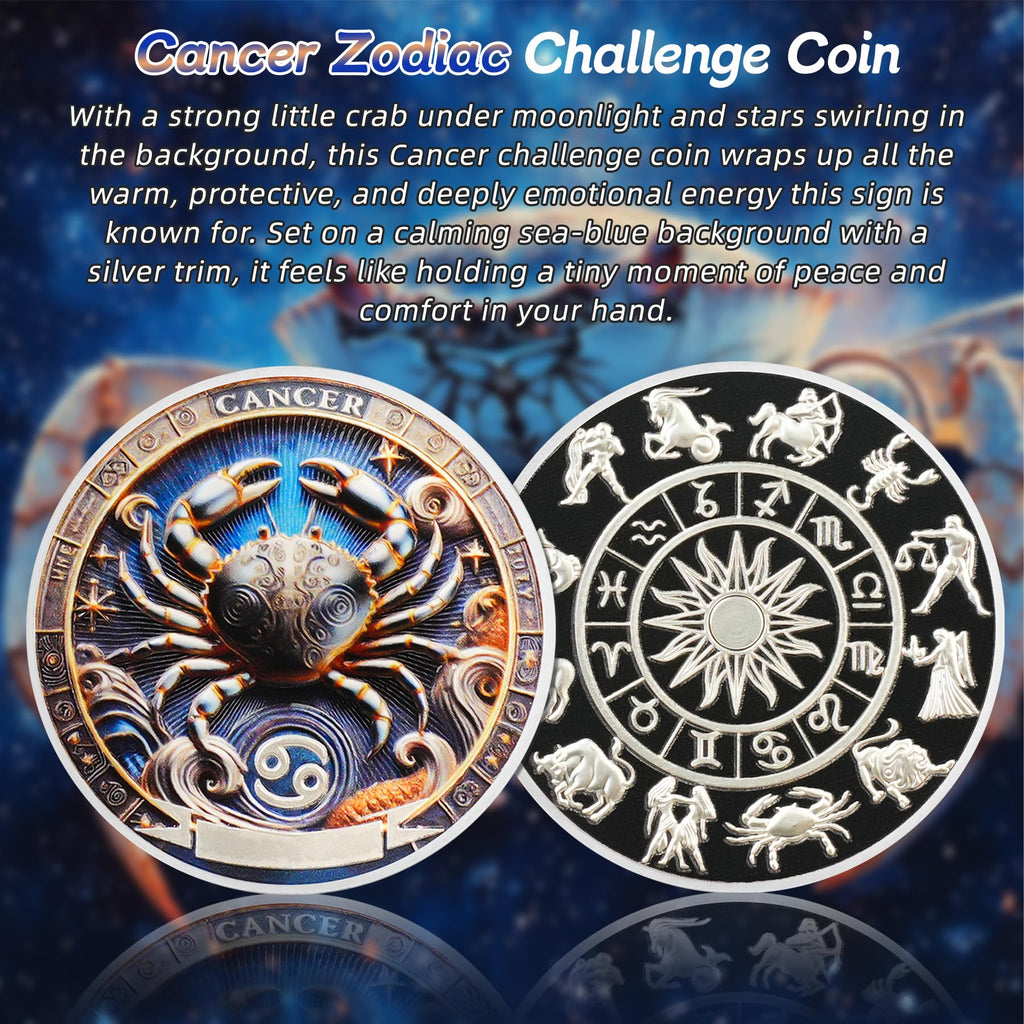 Cool Cancer 12 Zodiac Protective Talisman Challenge Coin mysite