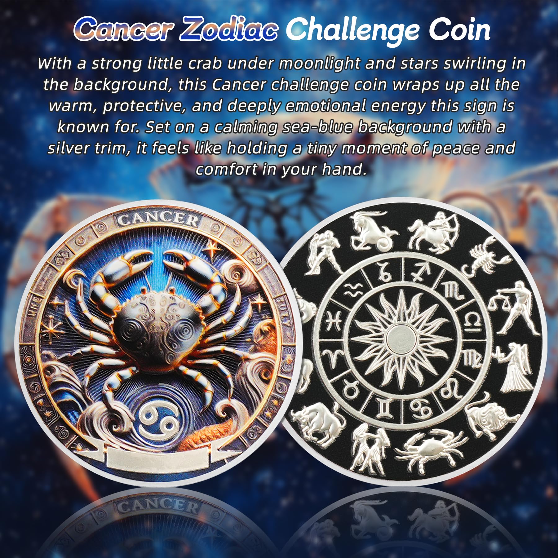 Cool Cancer 12 Zodiac Protective Talisman Challenge Coin mysite