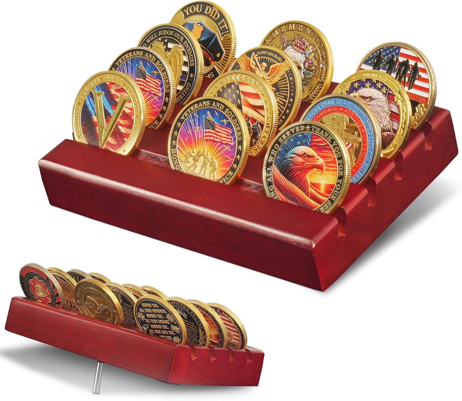 4 Rows Wooden Coin Display mysite