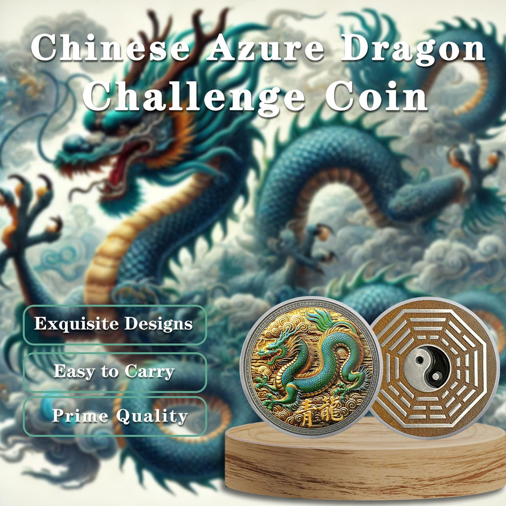 Eastern Mythology Chinese Azure Dragon Taichi Good Luck Coin mysite