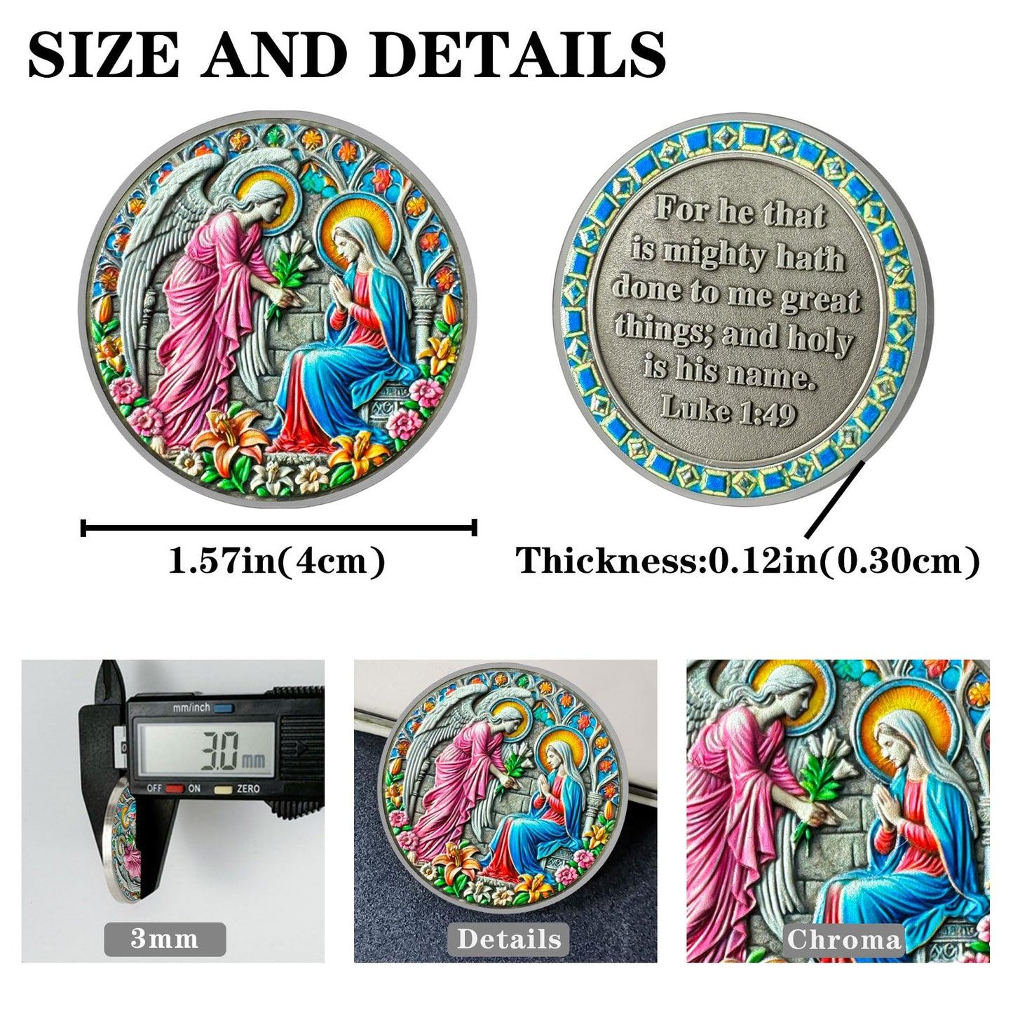 Inspirational Angel and Virgin Mary Annunciation Angel Religious Coin mysite