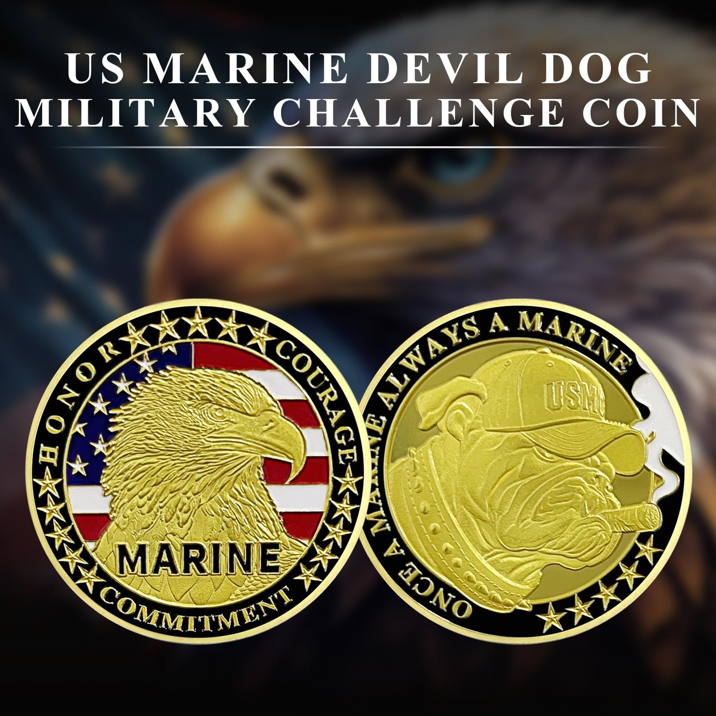 US Marine Devil Dog Challenge Coin Military Coins Gift for Marines mysite