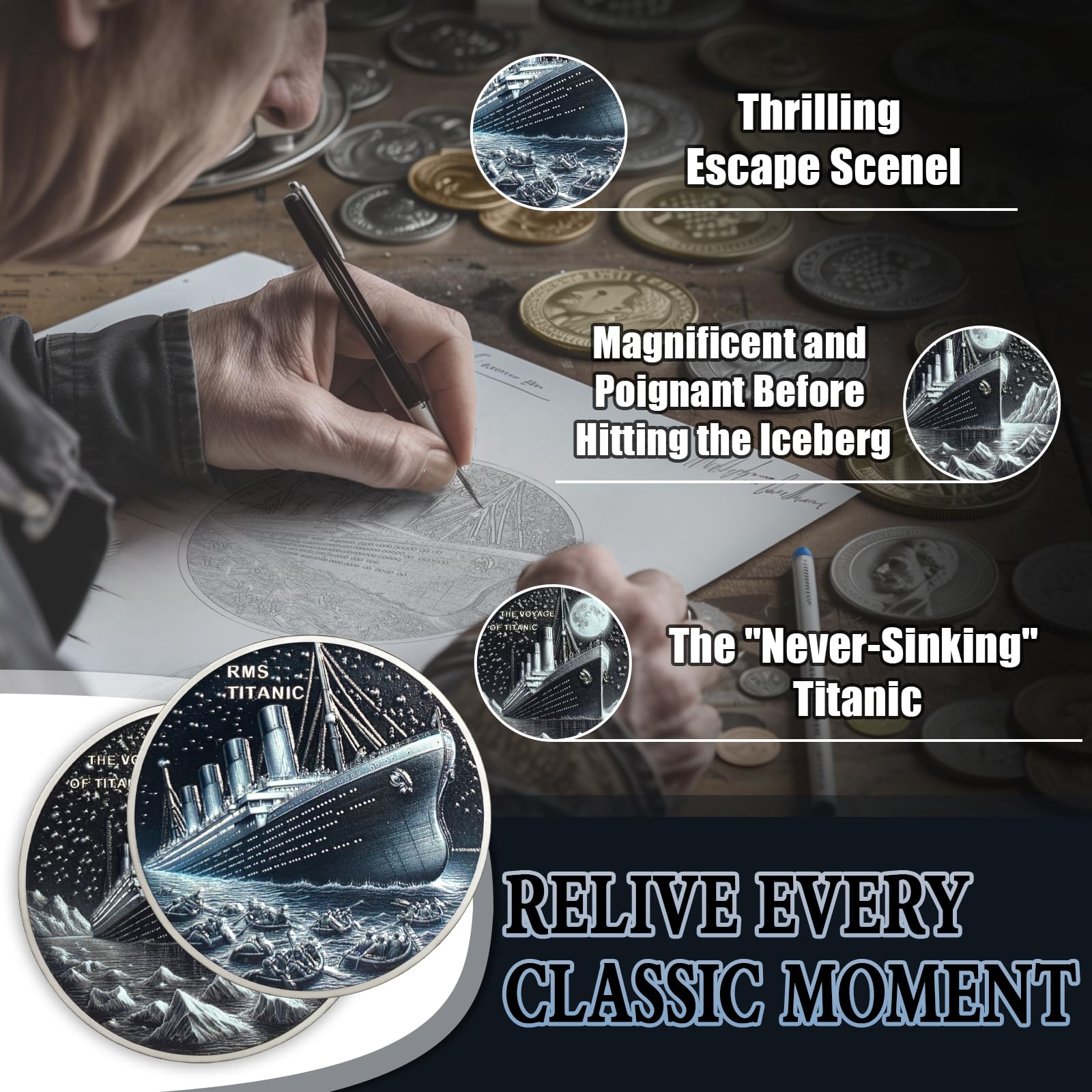 Titanic Cruise Artwork Never Sinking Cruise Ship Commemorative Coins mysite