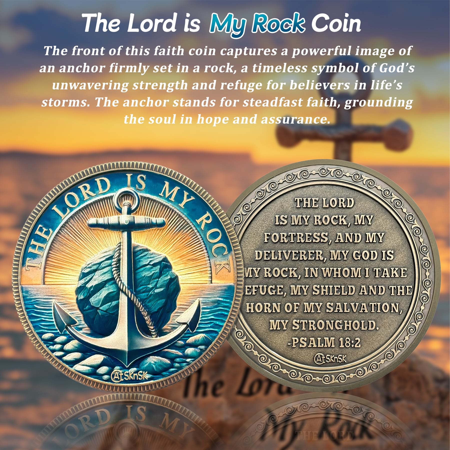 The Lord is My Rock Christian Challenge Coin mysite