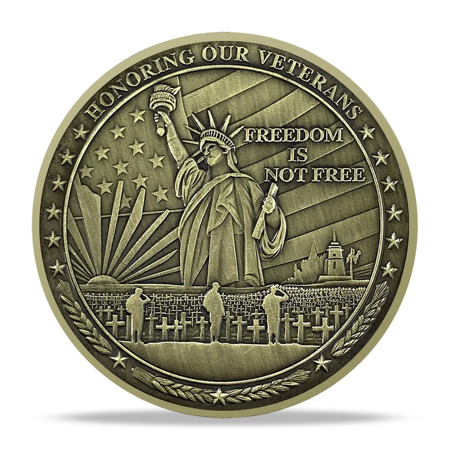 Military Veteran Challenge Coin with Statue of Liberty mysite