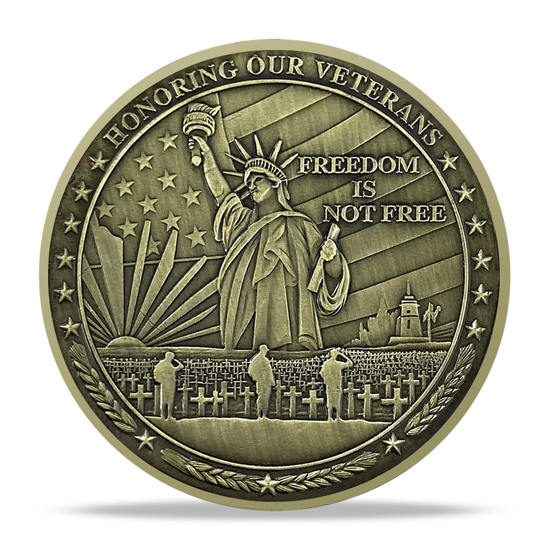 Military Veteran Challenge Coin with Statue of Liberty mysite