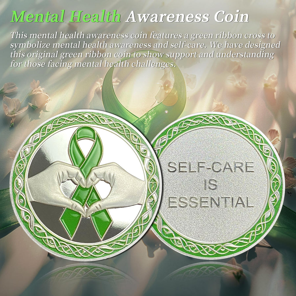 Original Green Ribbon Love Mental Health Awareness Coin mysite