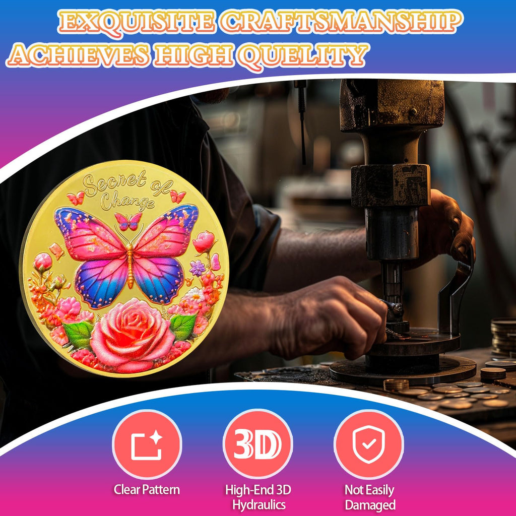 Exquisite Butterfly Secret of Change Sobriety Coin mysite