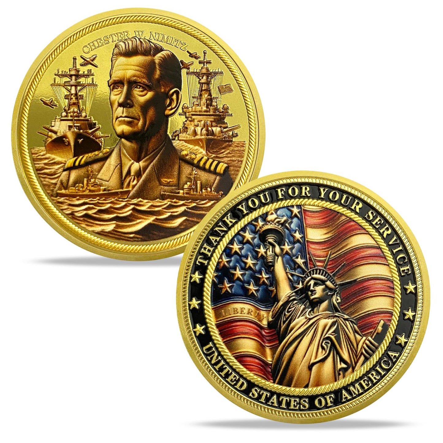 Thank You for Your Service Veteran Military Challenge Coins (Chester William Nimitz) mysite