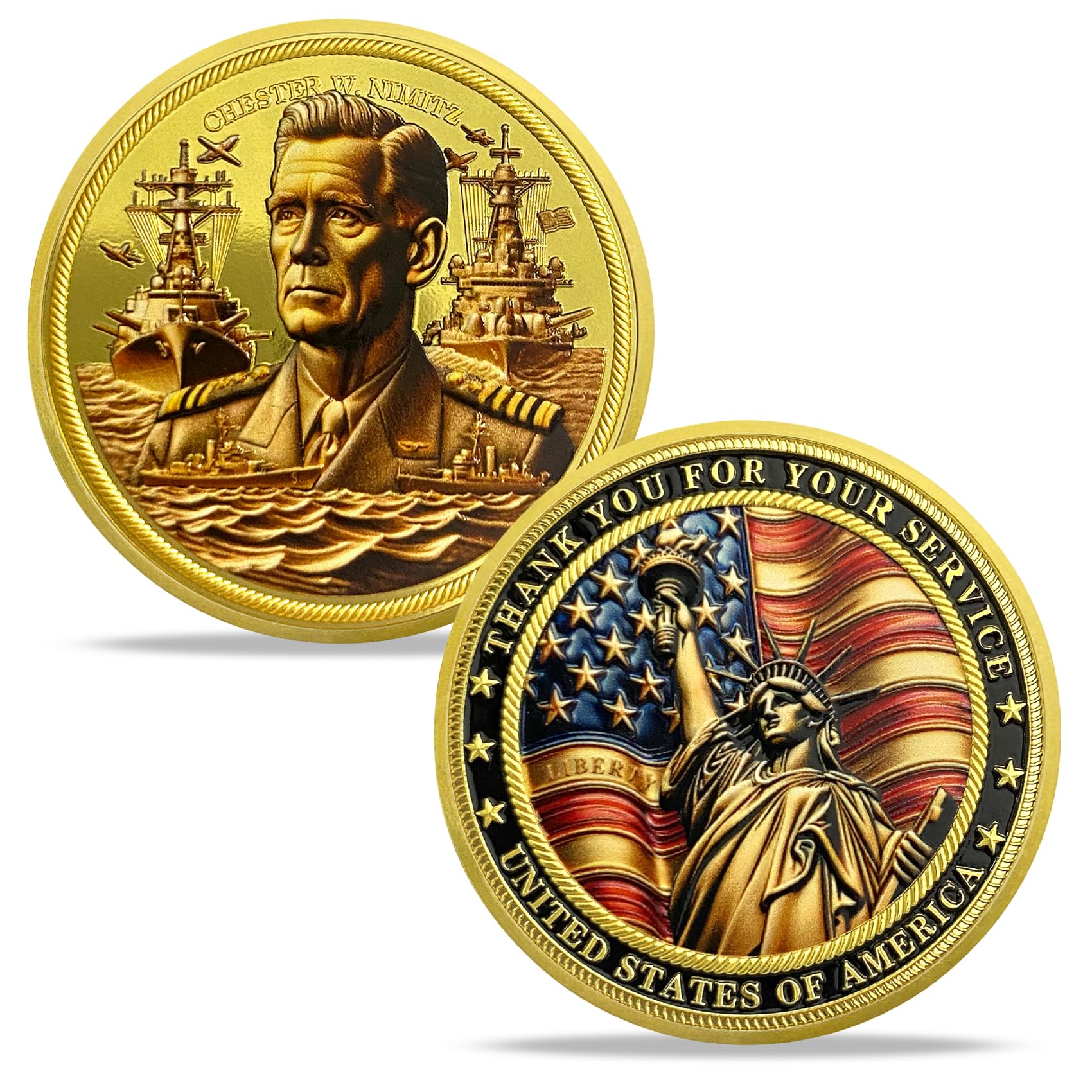 Thank You for Your Service Veteran Military Challenge Coins (Chester William Nimitz) mysite