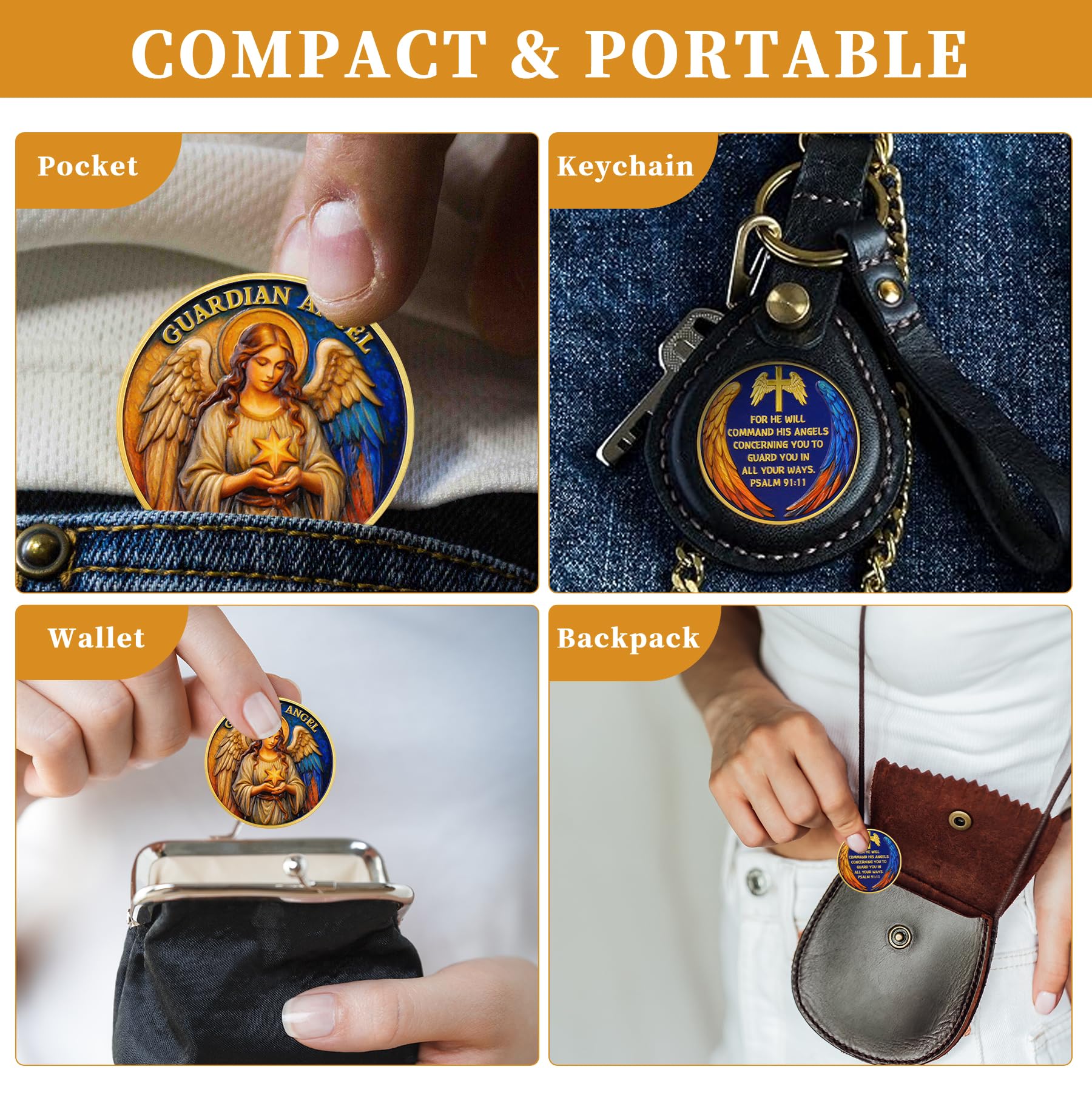 Guardian Angel Christian Challenge Coin – Psalm 91:11 Prayer Medallion mysite
